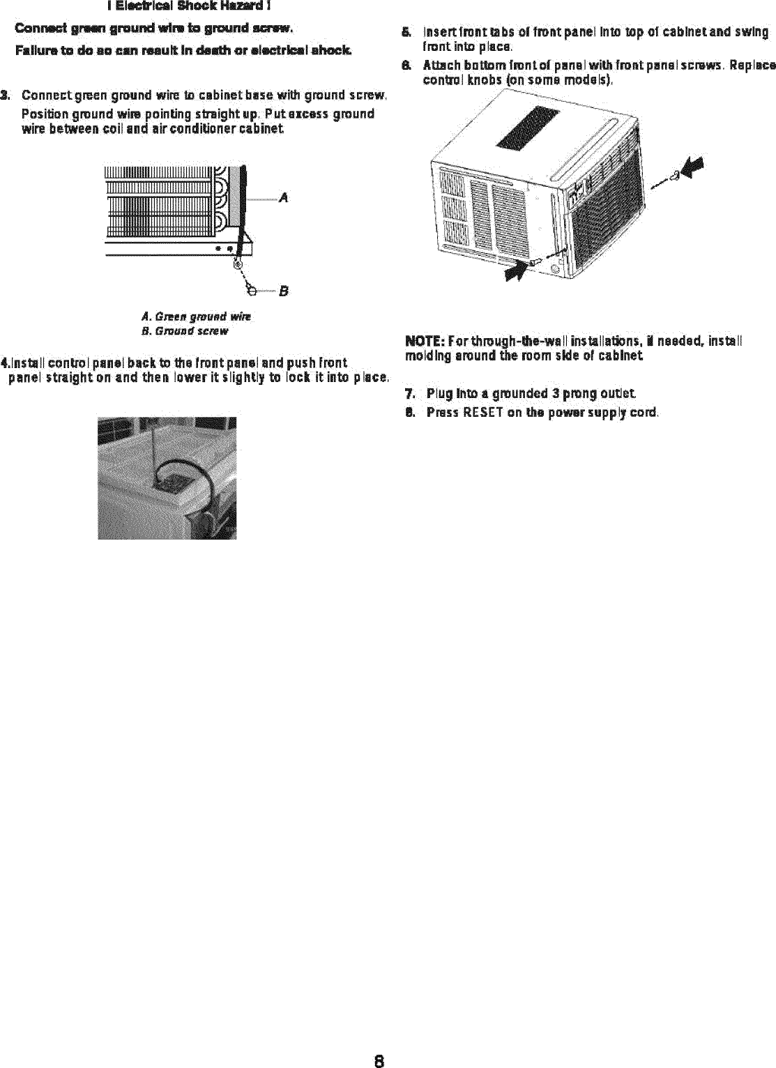 Page 8 of 8 - Crosley CAHE8ER14 User Manual  AIR CONDITIONER - Manuals And Guides L0808382
