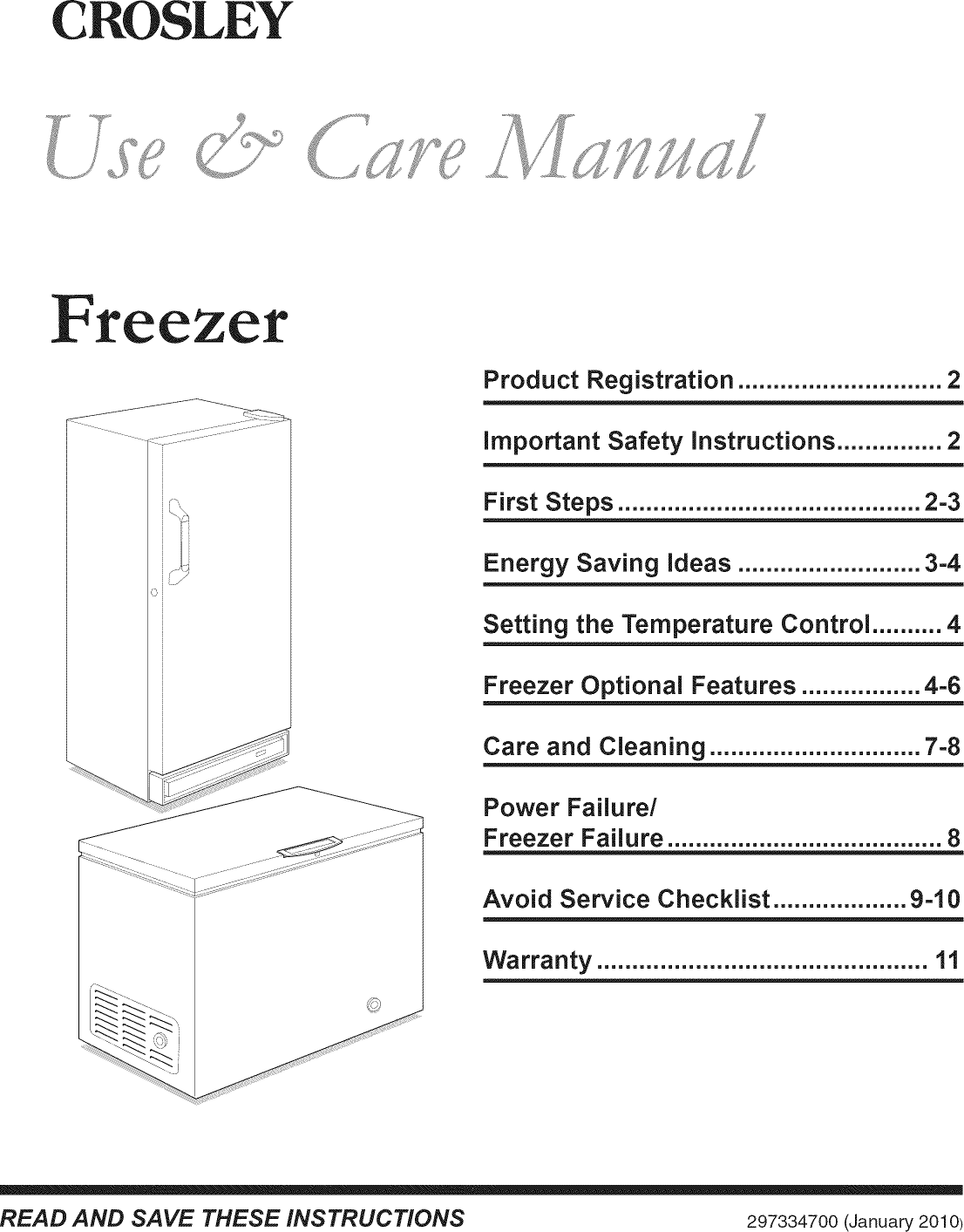 Crosley CFC09LW0 User Manual FREEZER Manuals And Guides L1002466