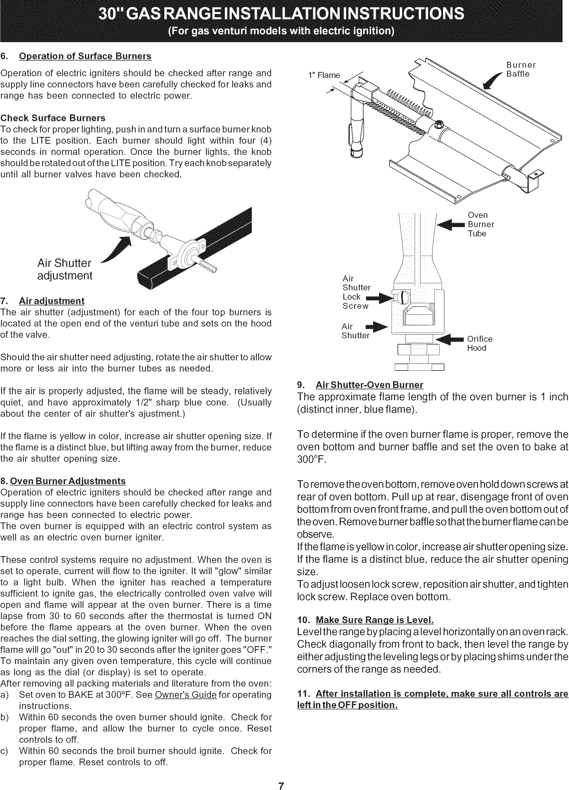 Page 7 of 8 - Crosley CRG3120LWA User Manual  GAS RANGE - Manuals And Guides 1009406L