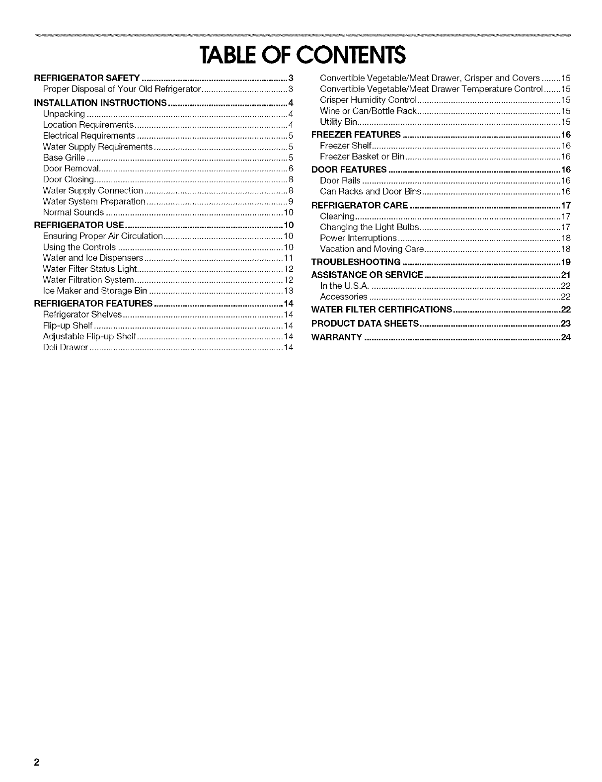 Crosley Cs22afxkb05 User Manual Side By Refrigerator Manuals And Guides L0502376