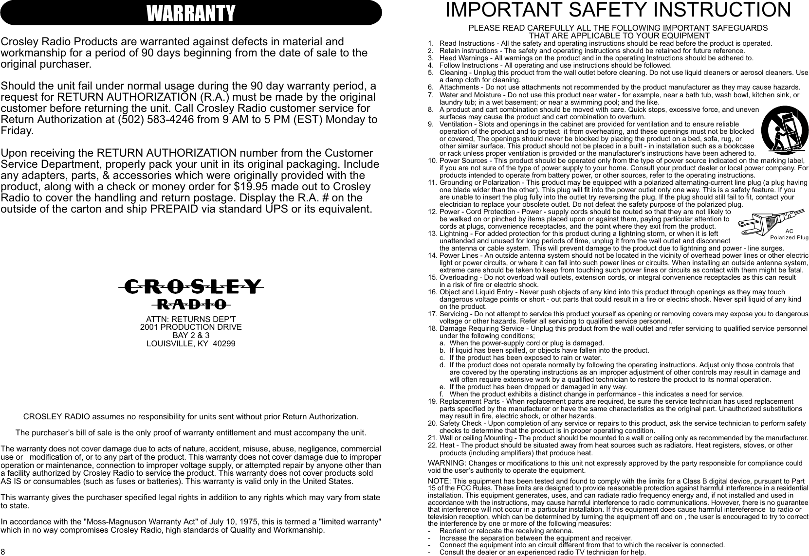 Page 2 of 5 - Crosley Crosley-Stack-O-Matic-Cr89-Users-Manual- 910-242700-0100-100.FH10  Crosley-stack-o-matic-cr89-users-manual