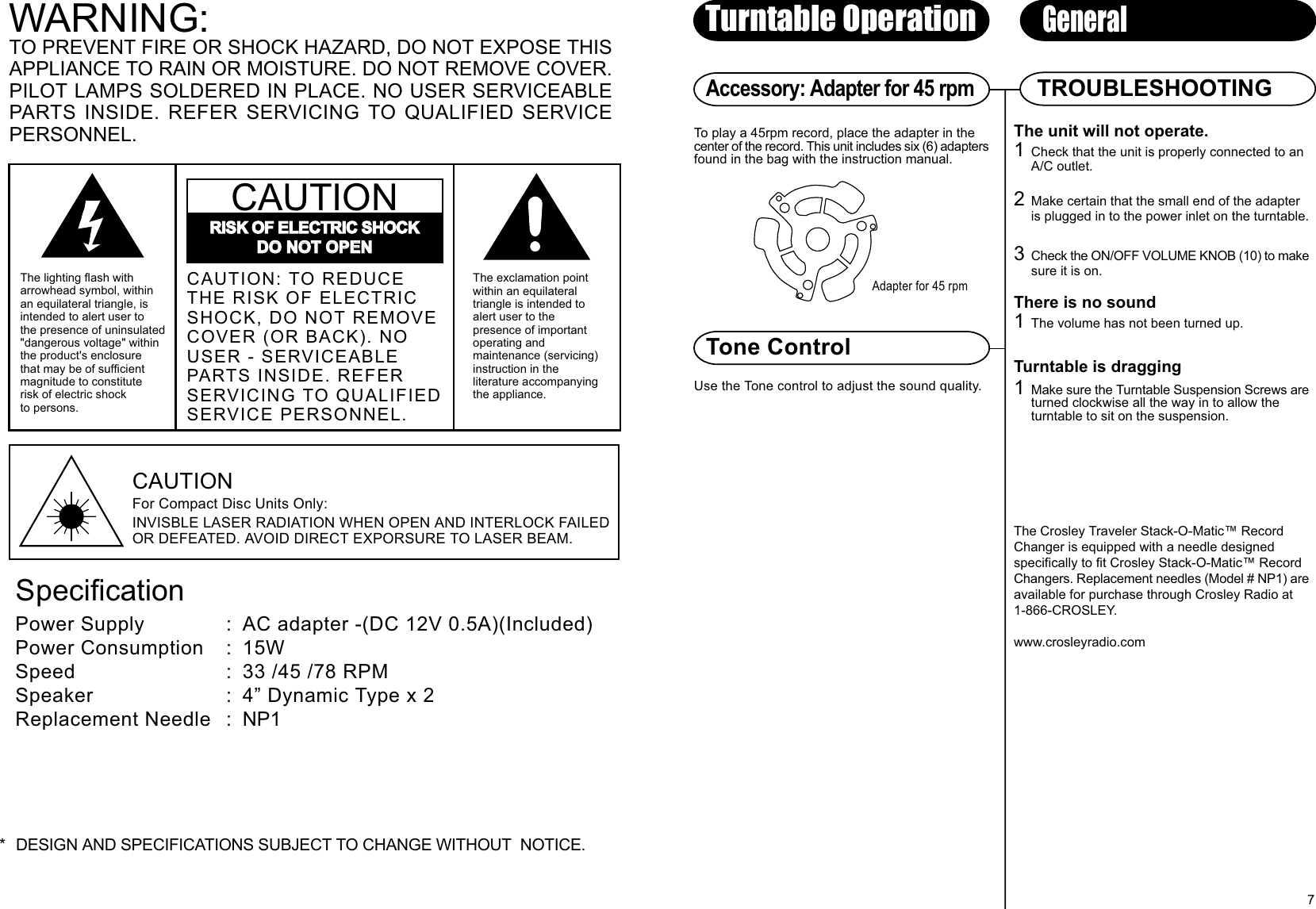 Page 3 of 5 - Crosley Crosley-Stack-O-Matic-Cr89-Users-Manual- 910-242700-0100-100.FH10  Crosley-stack-o-matic-cr89-users-manual