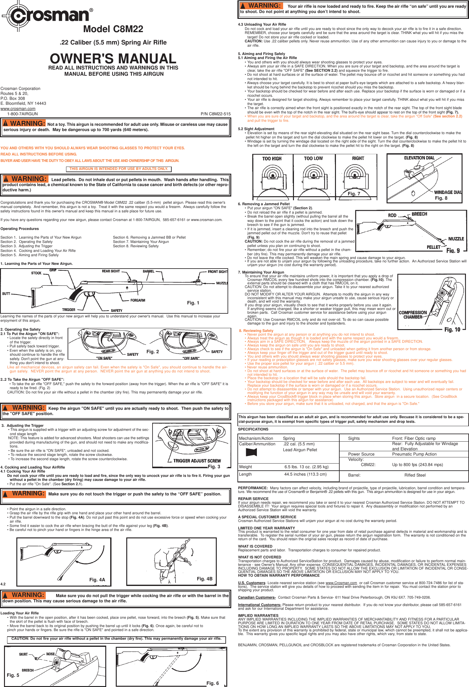 Page 1 of 2 - Crosman Crosman-Wheelchair-22-Caliber-Users-Manual- C8M22 Manual.qxp Crosman-wheelchair-22-caliber-users-manual