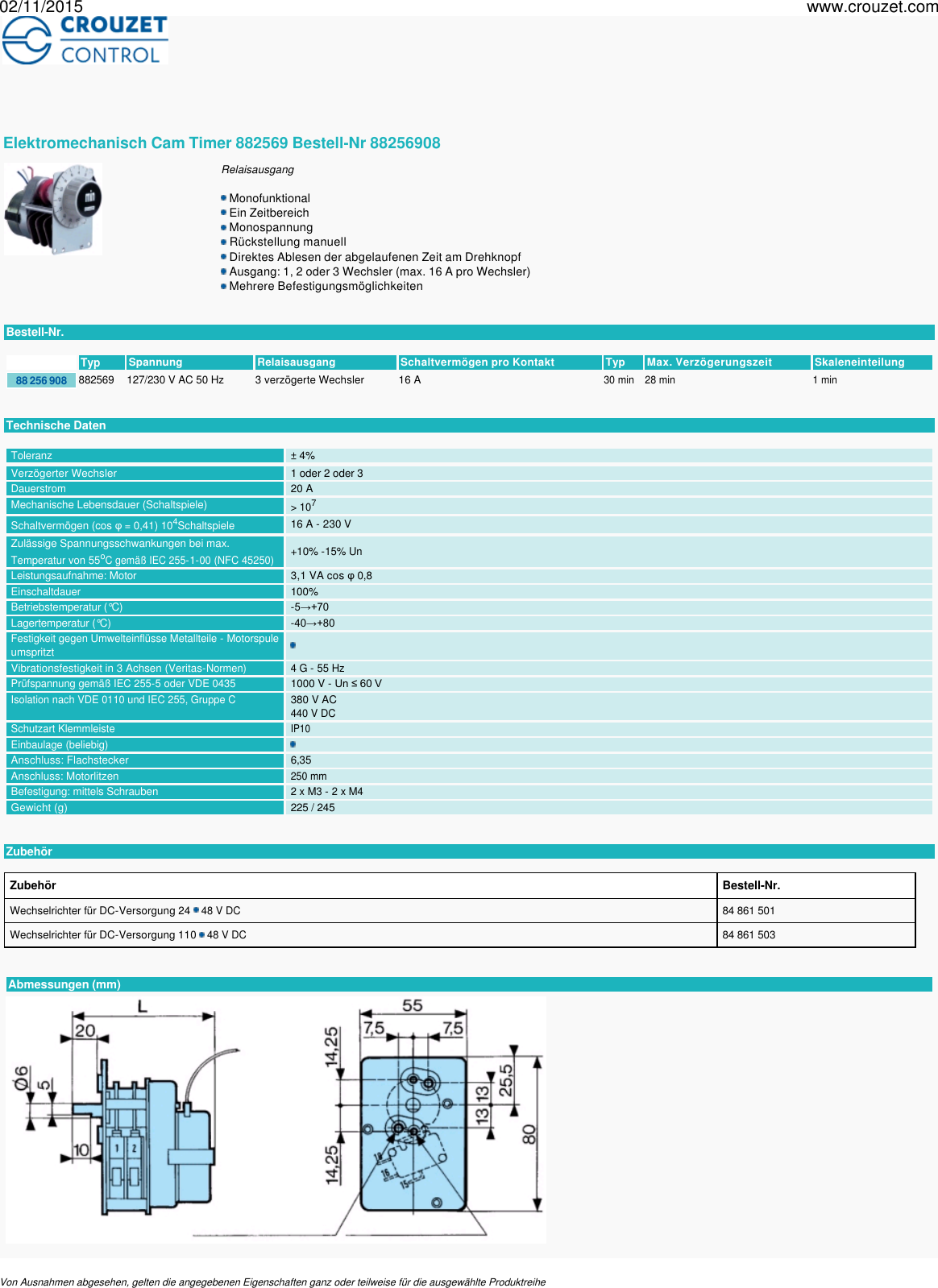 Page 1 of 3 - Auslaufende-und-veraltete-artikel-elektromechanische-zeitrelais-elektromechanisch-cam-timer-882569-Bestell-Nr-88256908