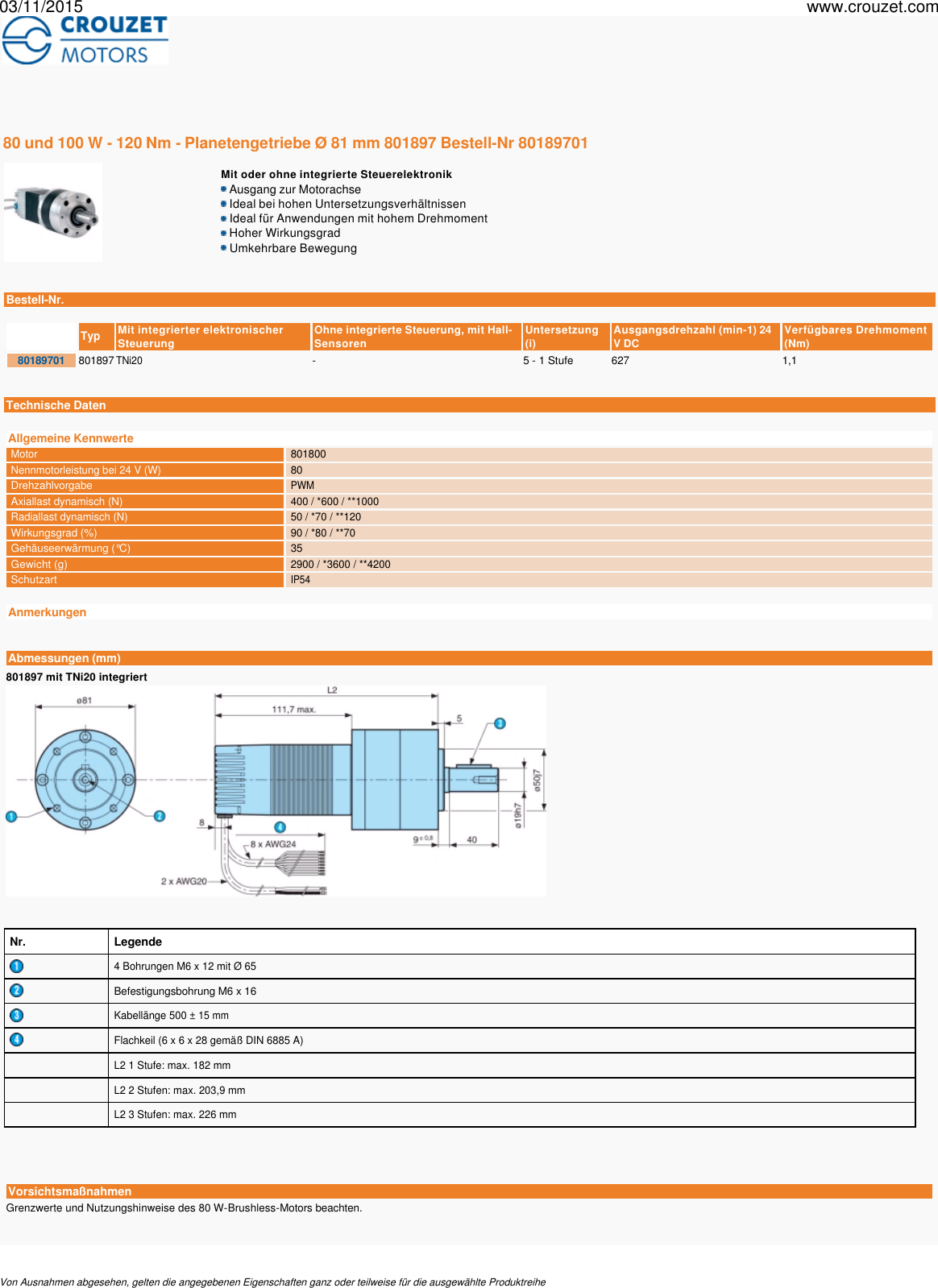 Brushless motoren gleichstrommotoren mit getriebe 80 und 100 w 120 nm 81 mm