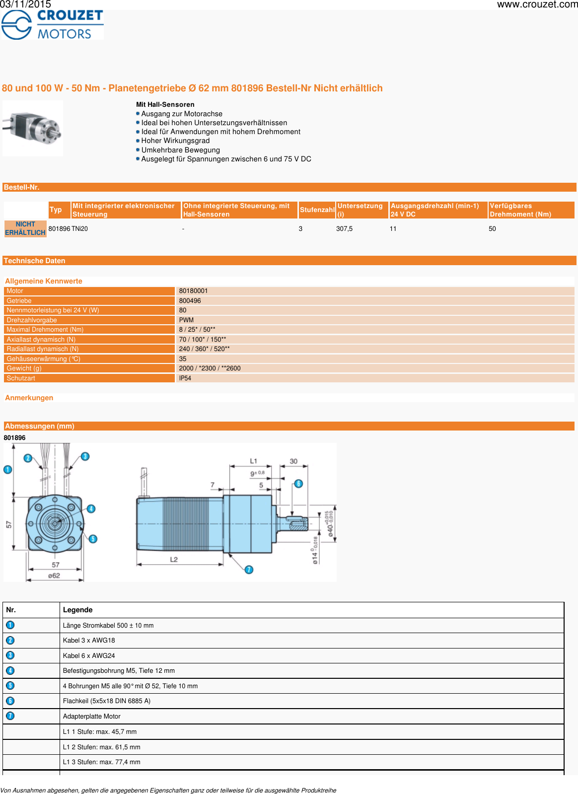 Brushless motoren gleichstrommotoren mit getriebe 80 und 100 w 50 nm 62 mm