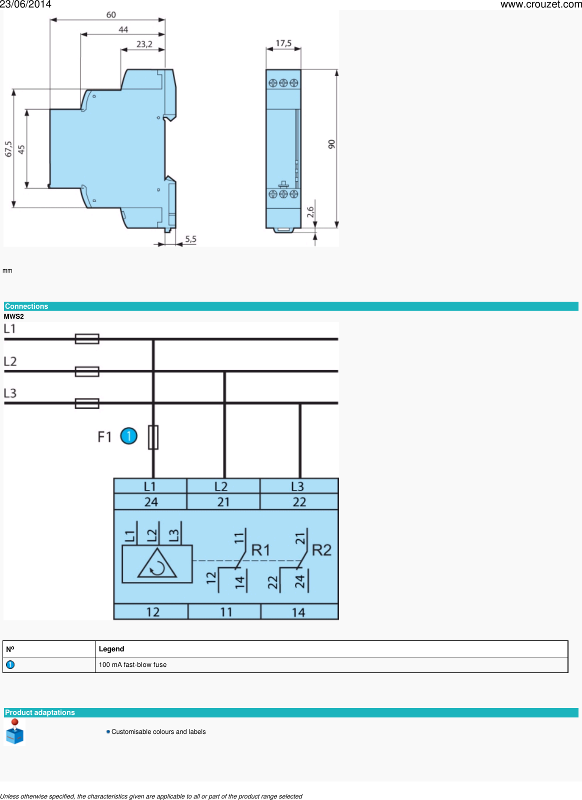 C lynx control relays phase single function relay 17 5 mm mws2 Part