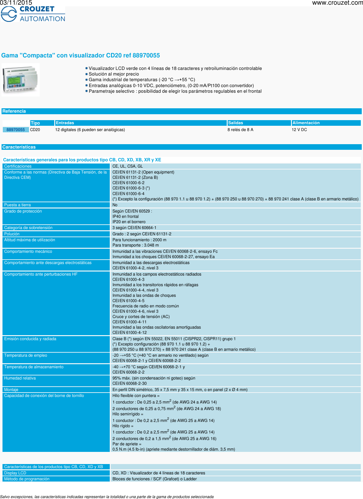 Page 1 of 5 - Controlador-logico-millenium-3-millenium-3-essential-gama-compacta-con-visualizador-cd20-ref-88970055