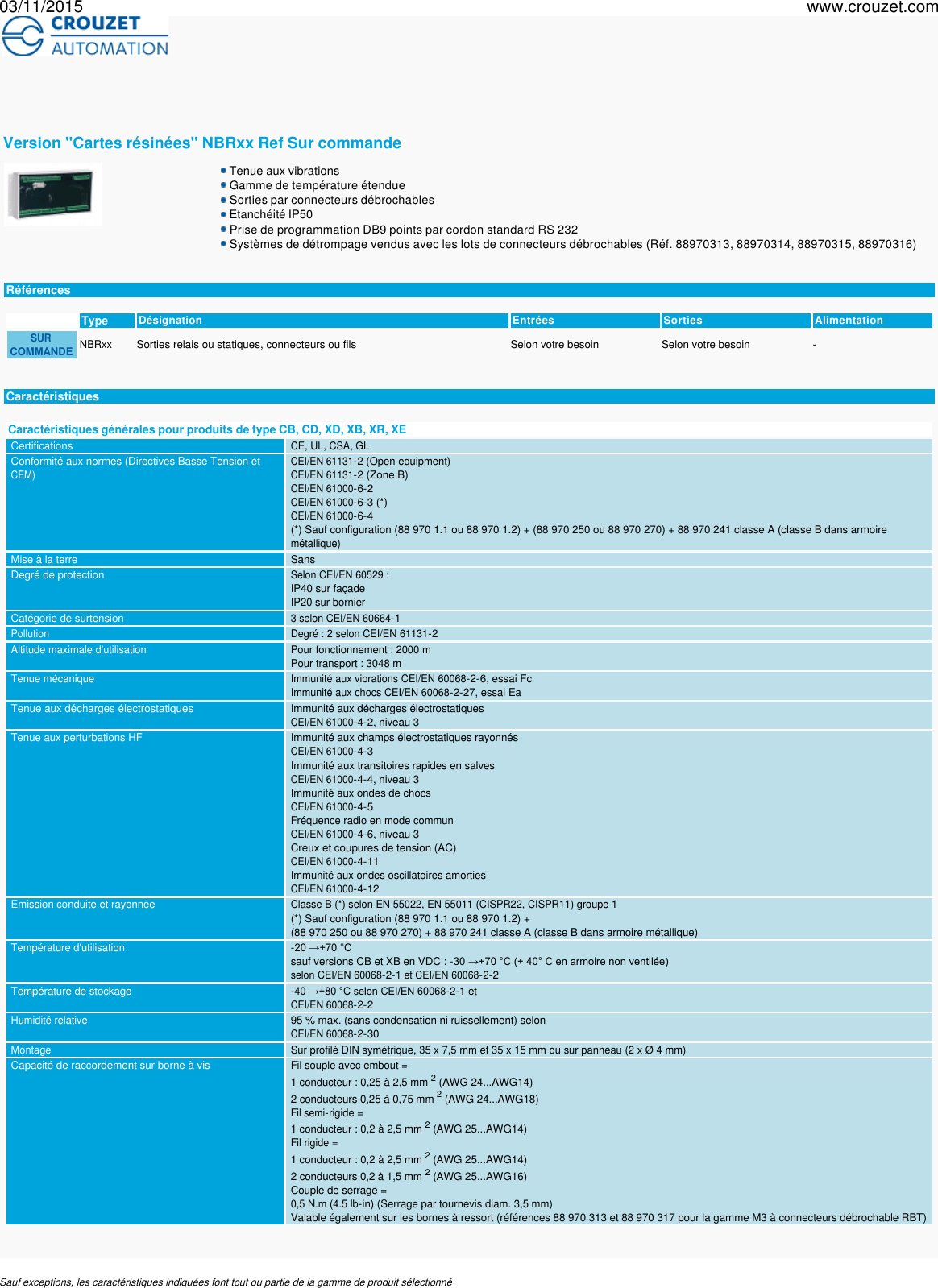 Page 1 of 5 - Controleur-logique-millenium-3-millenium-3-smart-version-cartes-resinees-nbrxx-Ref-55715