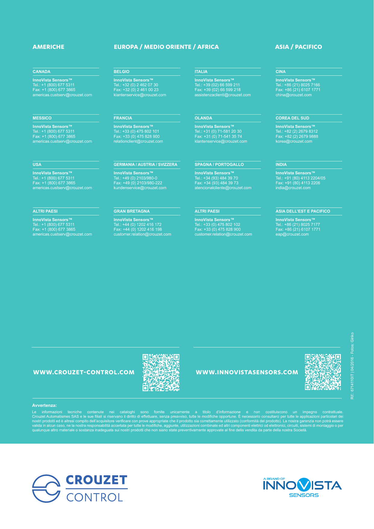 Page 8 of 8 - Crouzet Crouzet-Control Selectionguide It User Manual Selection Guide