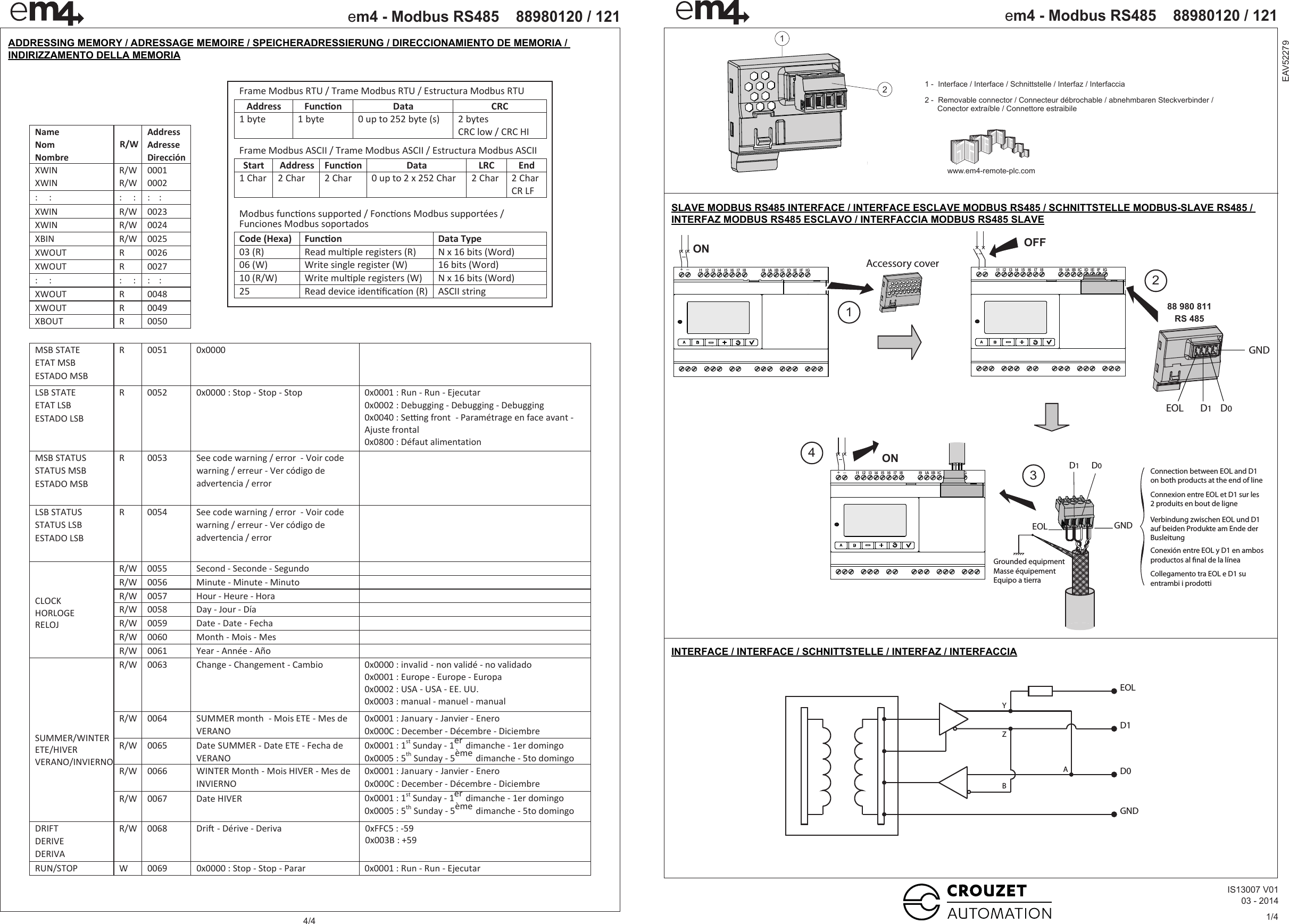 Page 1 of 2 - Em4 RS485_IS130007_EAV5227901_01  Installation-Sheets Em4-RS485 ML