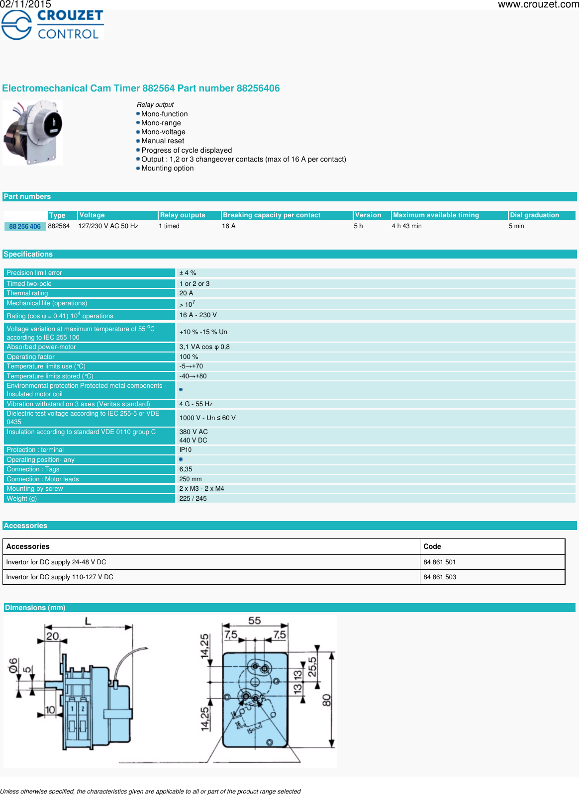 Page 1 of 3 - Legacy-obsolete-electro-mechanical-timers-electromechanical-cam-timer-882564-Part Number-88256406