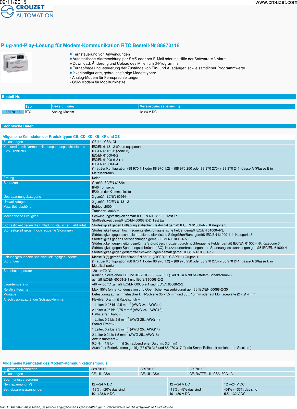 Page 1 of 5 - Logik-controller-millenium-3-millenium-3-smart-plug-and-play-losung-fur-modem-kommunikation-rtc-Bestell-Nr-88970118