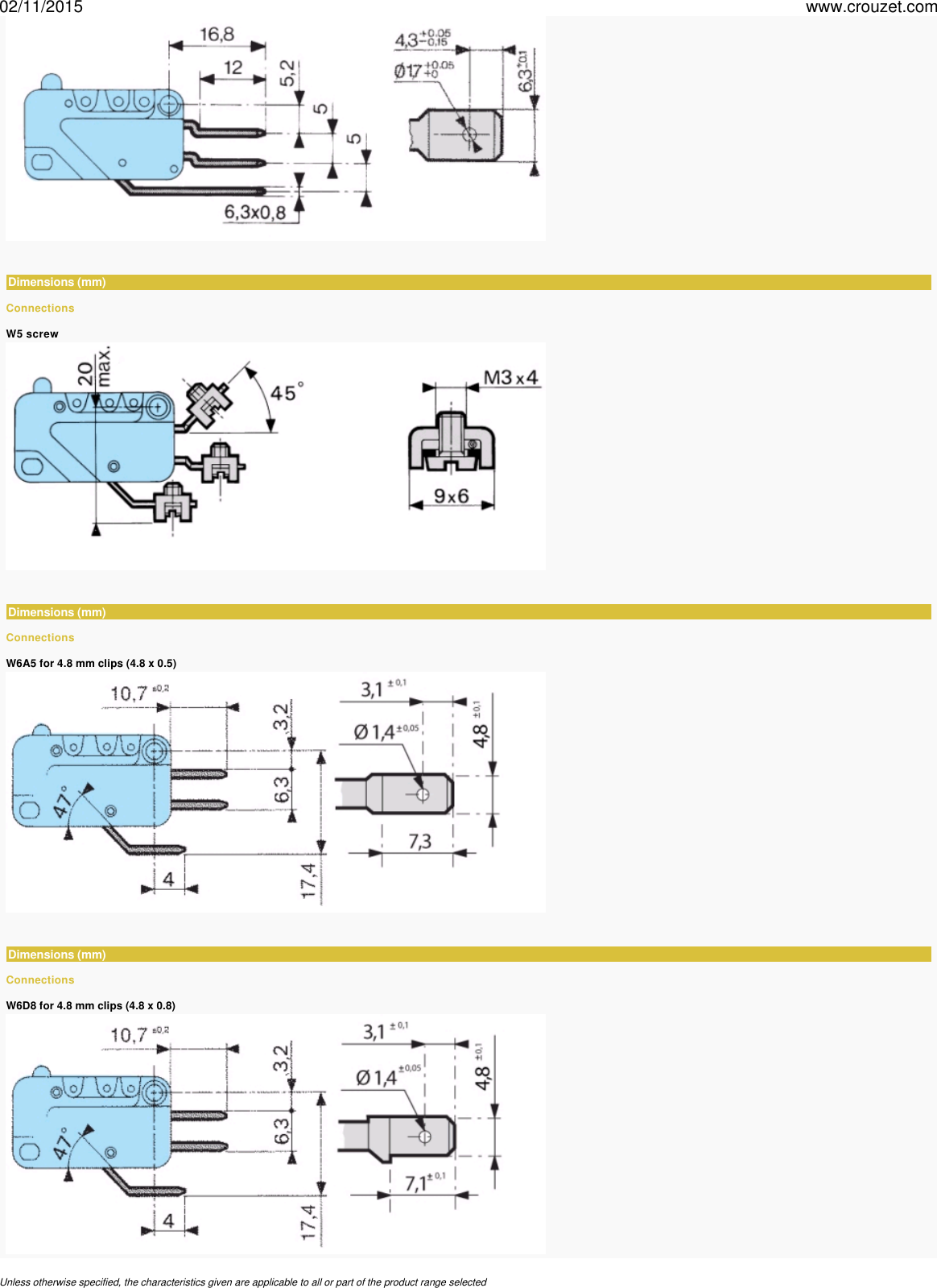 Page 3 of 10 - Micro-switches-miniature-v3-83161-high-release-force-831611-Part Number-83161102