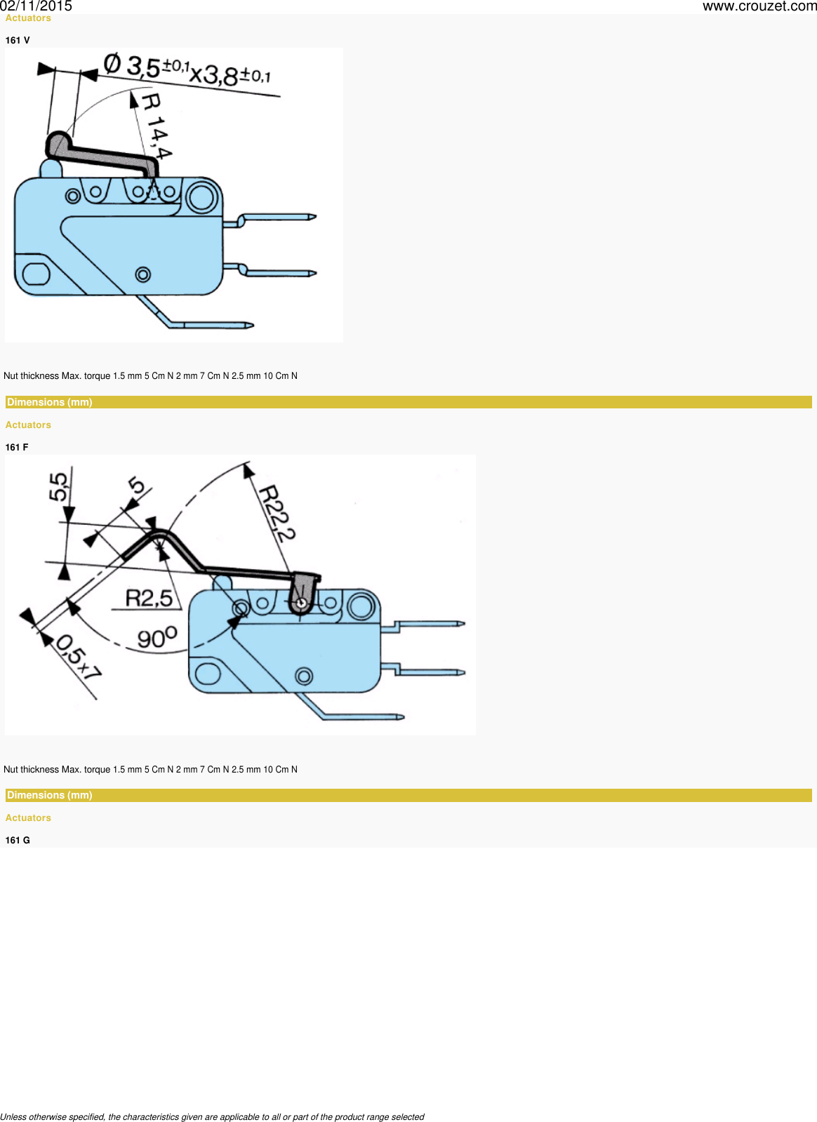 Page 7 of 10 - Micro-switches-miniature-v3-83161-high-release-force-831611-Part Number-83161102