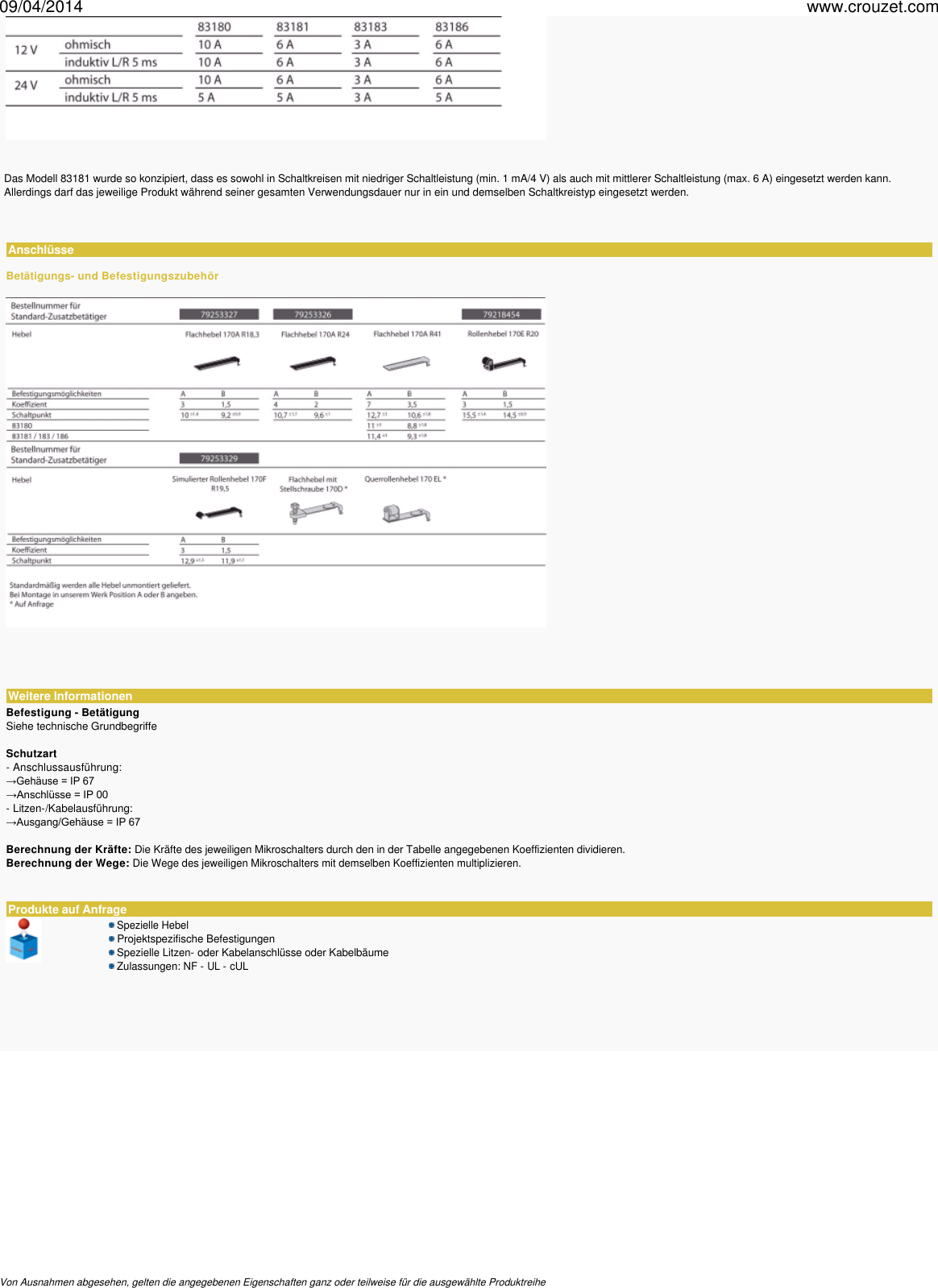 Page 12 of 12 - Mikroschalter-subminiatur-v4-dicht-8318-bi-niveau-83181-Bestell-Nr-831818