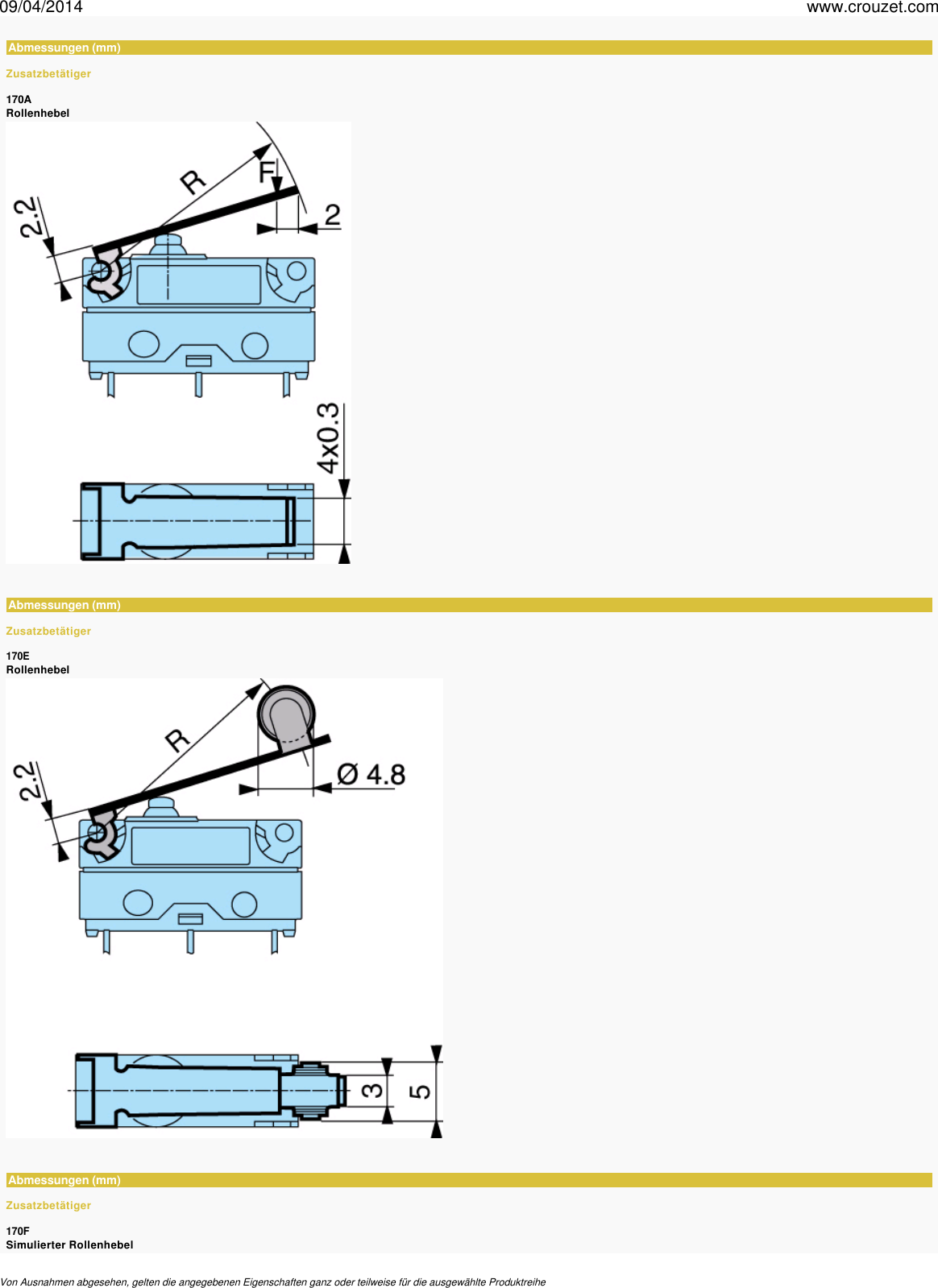 Page 8 of 12 - Mikroschalter-subminiatur-v4-dicht-8318-bi-niveau-83181-Bestell-Nr-831818