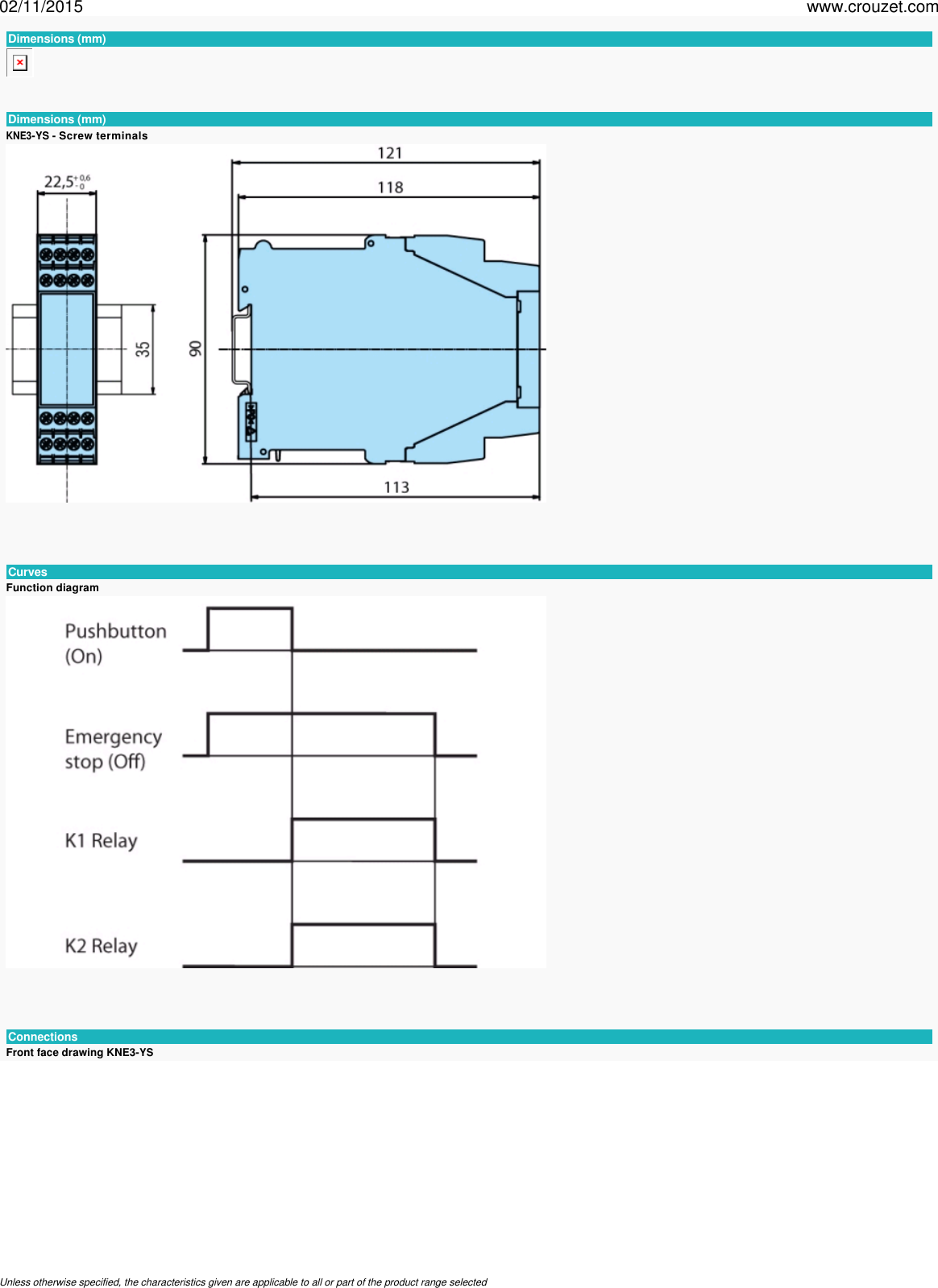 Page 3 of 7 - Safety-relays-safety-relays-22-5-mm-emergency-stop-and-safety-guard-monitoring-2-channels-kne3-ys-Part Number-85102434