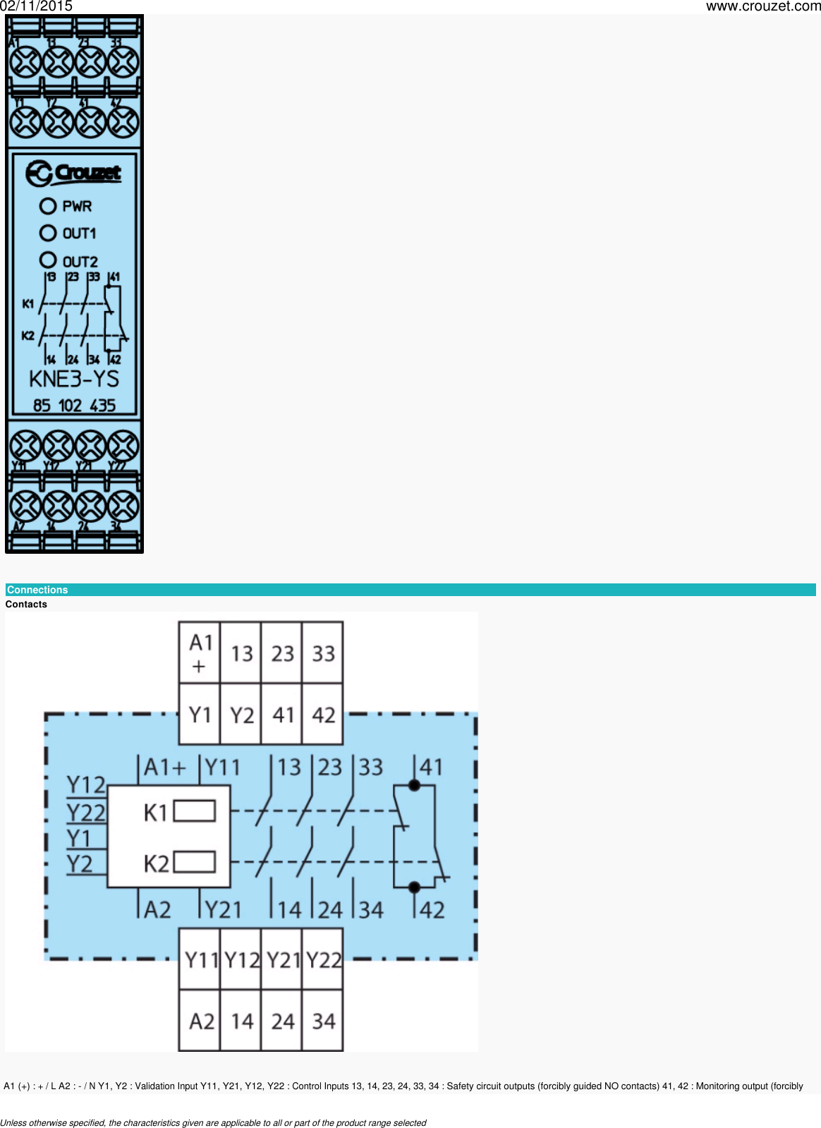 Page 4 of 7 - Safety-relays-safety-relays-22-5-mm-emergency-stop-and-safety-guard-monitoring-2-channels-kne3-ys-Part Number-85102434