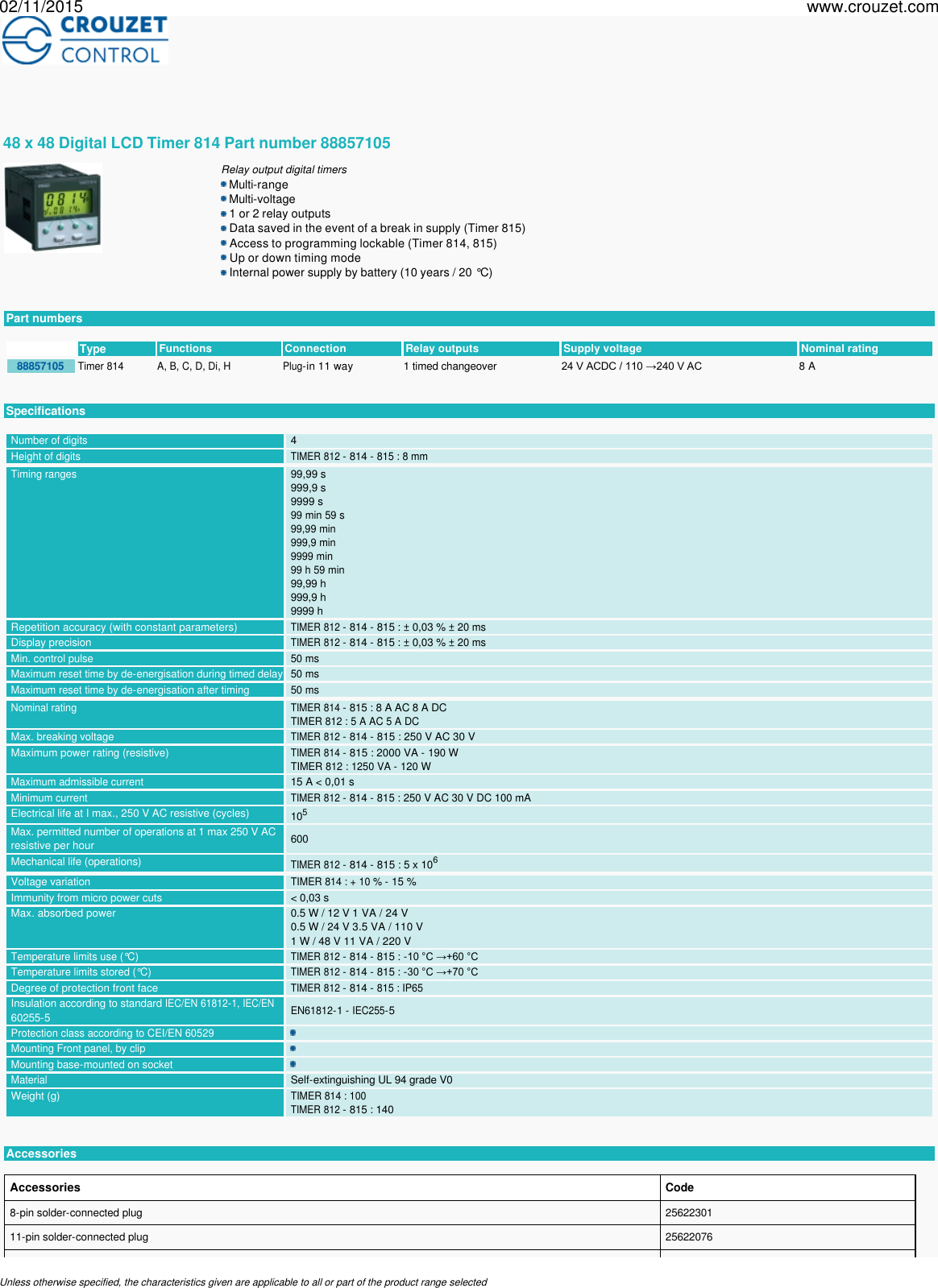 Page 1 of 7 - Timers-panel-mount-48-x-48-digital-lcd-timer-814-Part Number-88857105