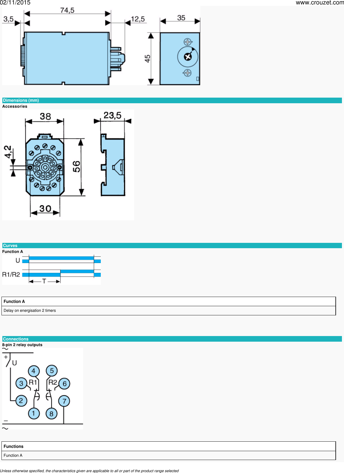 Page 3 of 3 - Timers-plug-in-35-mm-2-relays-8a-oa2r1-Part Number-88867215