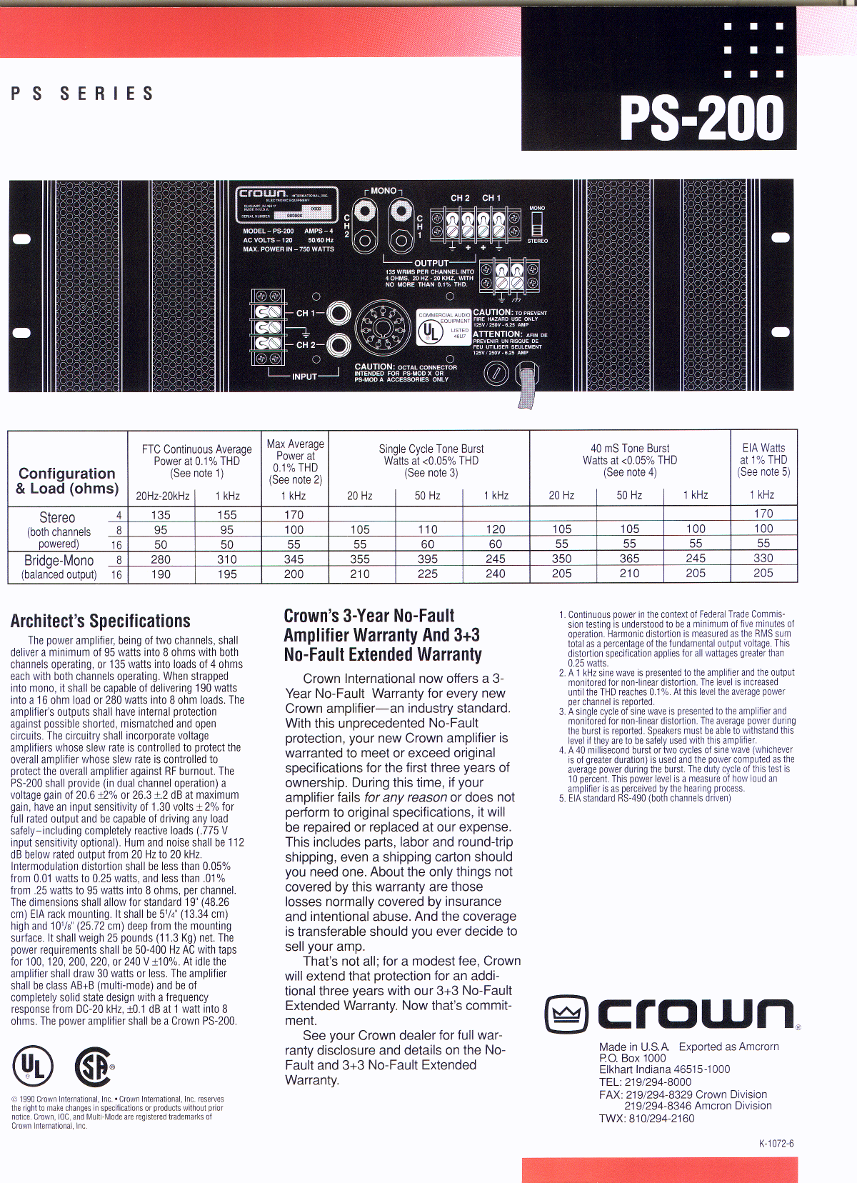 Page 2 of 2 - Crown-Audio Crown-Audio-Ps-200-Users-Manual-  Crown-audio-ps-200-users-manual