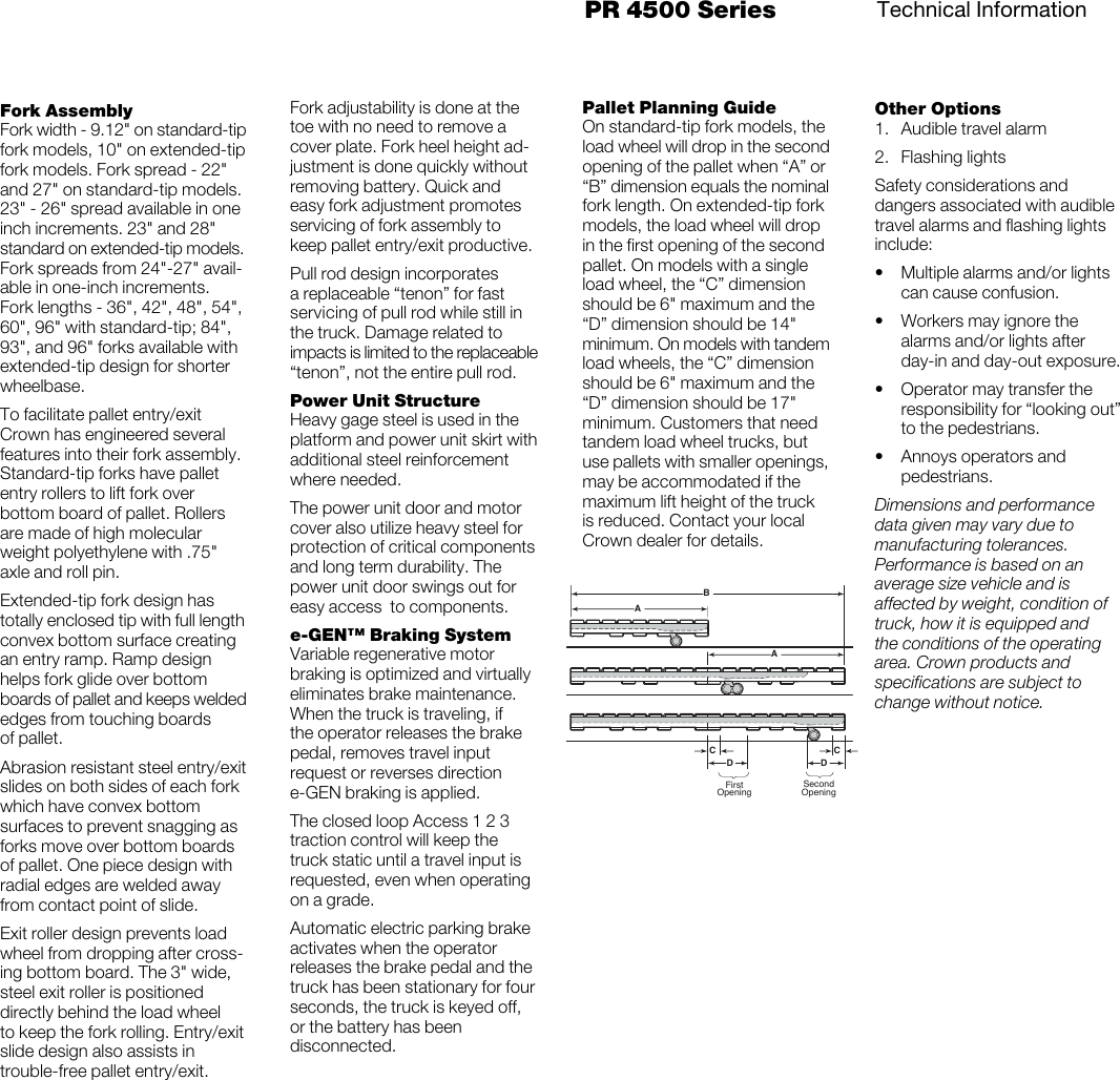 Page 5 of 6 - Crown-Equipment Crown-Equipment-Pr-4500-Series-Users-Manual- PR 4500 Series Product Specifications  Crown-equipment-pr-4500-series-users-manual