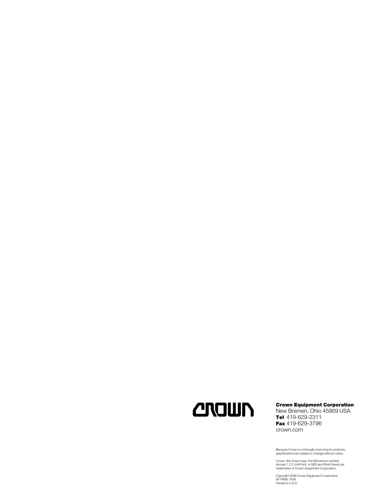 Page 6 of 6 - Crown-Equipment Crown-Equipment-Sc-4500-Series-Users-Manual- SC 4500 Series Product Specifications  Crown-equipment-sc-4500-series-users-manual