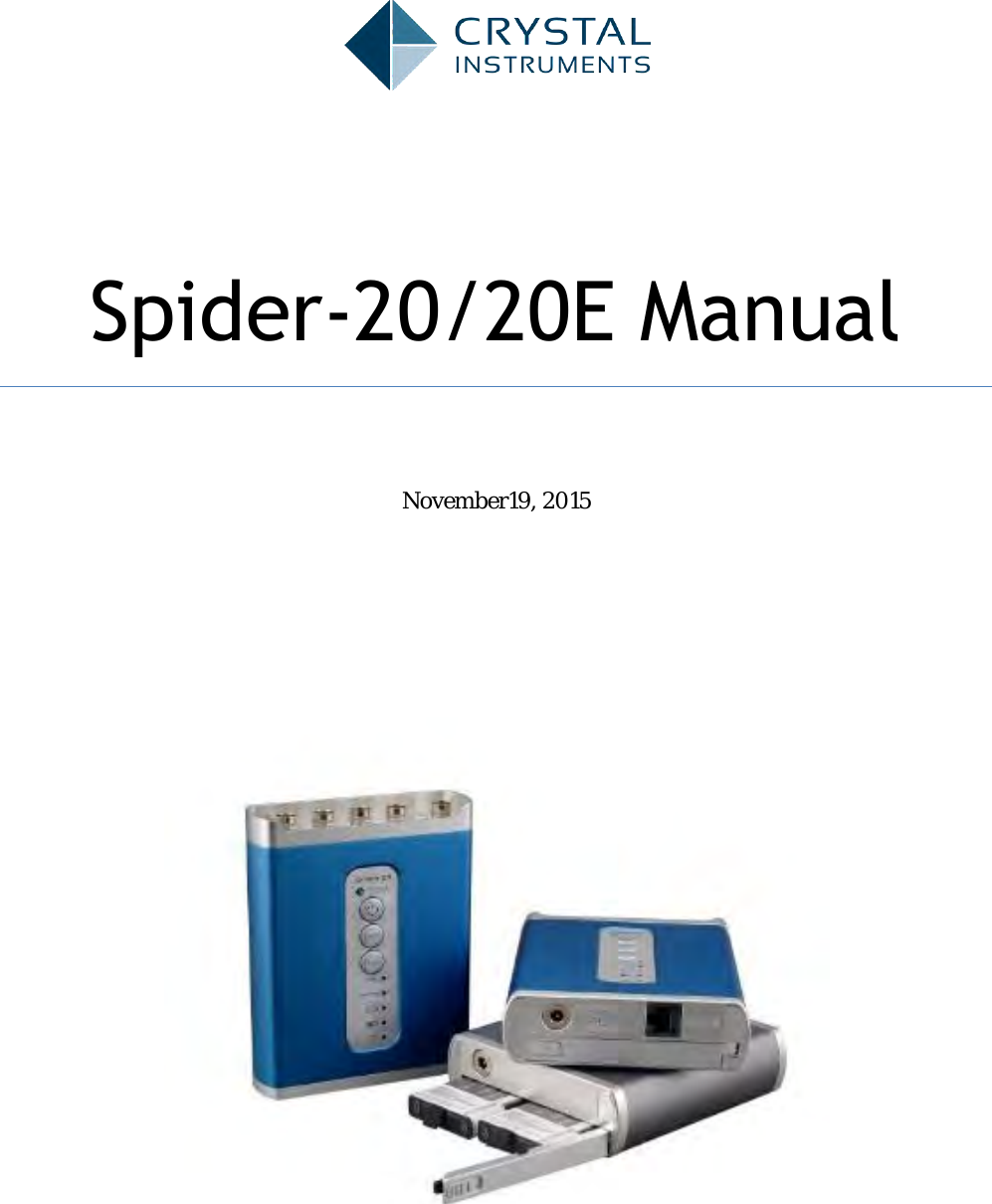  Spider-20/20E Manual        November19, 2015          
