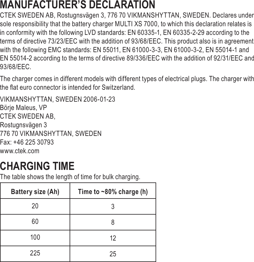 Page 7 of 9 - Ctek-Power-Usa Ctek-Power-Usa-Multi-Xs-7000-Battery-Charger-1007-Users-Manual- Xs7000_eu  Ctek-power-usa-multi-xs-7000-battery-charger-1007-users-manual