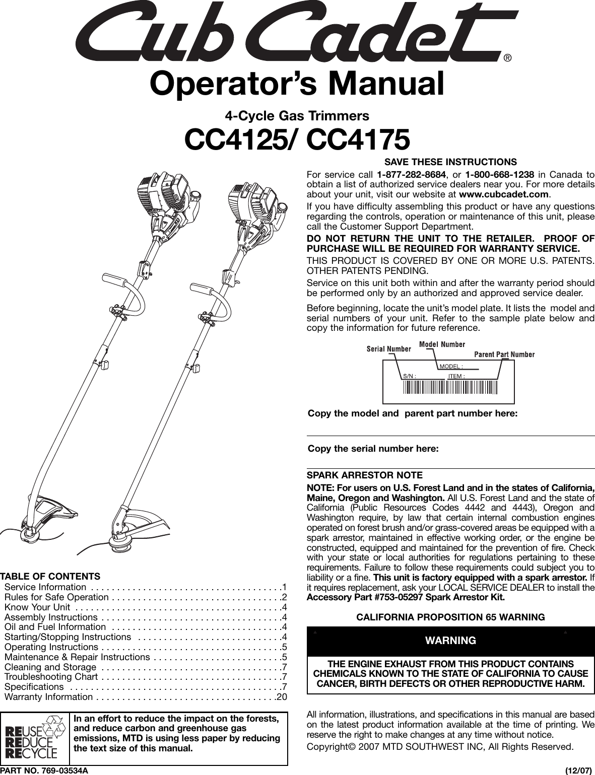 Cub Cadet User Manual