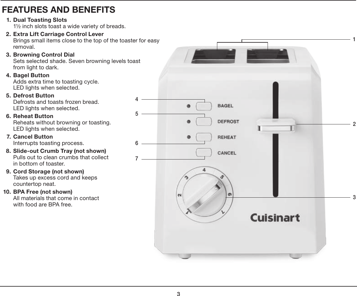 Page 3 of 9 - Cuisinart CPT-122 2 User Manual  To The 6b90e821-323e-432f-9ffa-dfab7bd58b56