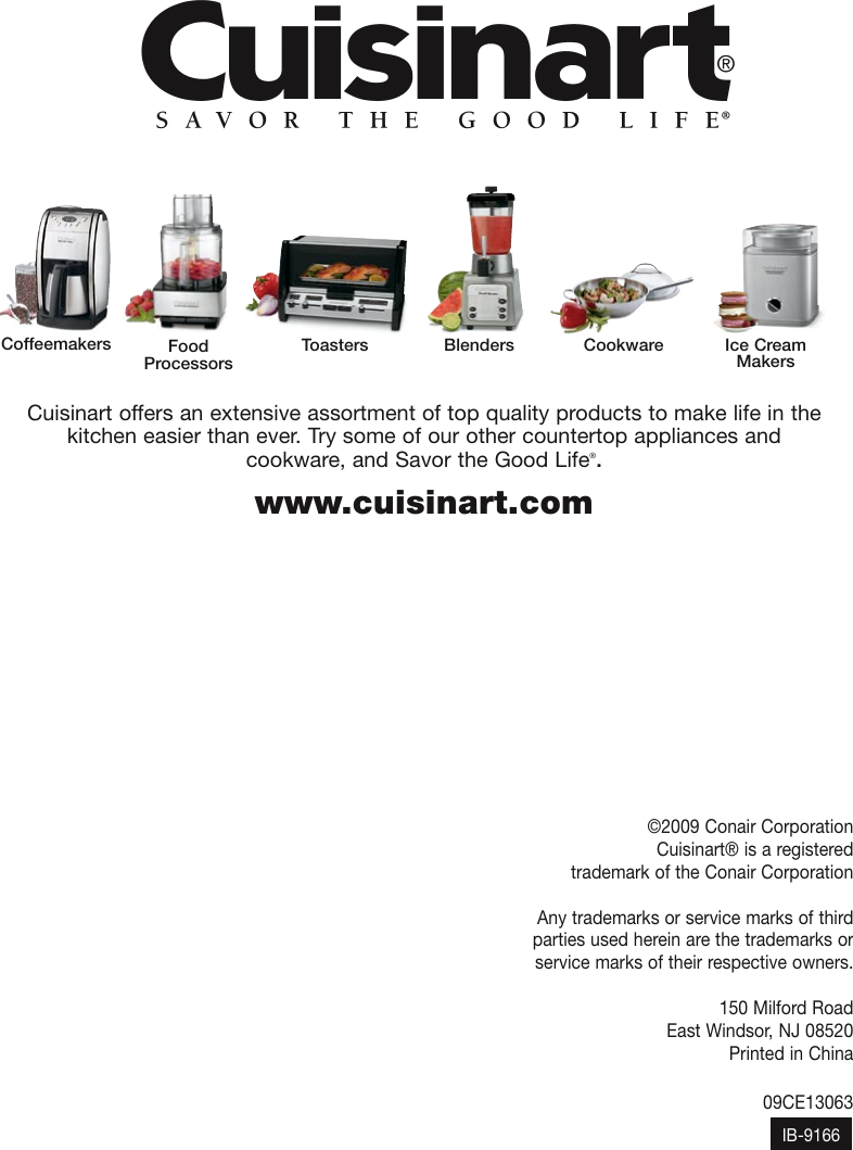 Page 12 of 12 - Cuisinart Cuisinart-Cuisinart-Coffeemaker-Cbc-1600-Users-Manual-  Cuisinart-cuisinart-coffeemaker-cbc-1600-users-manual