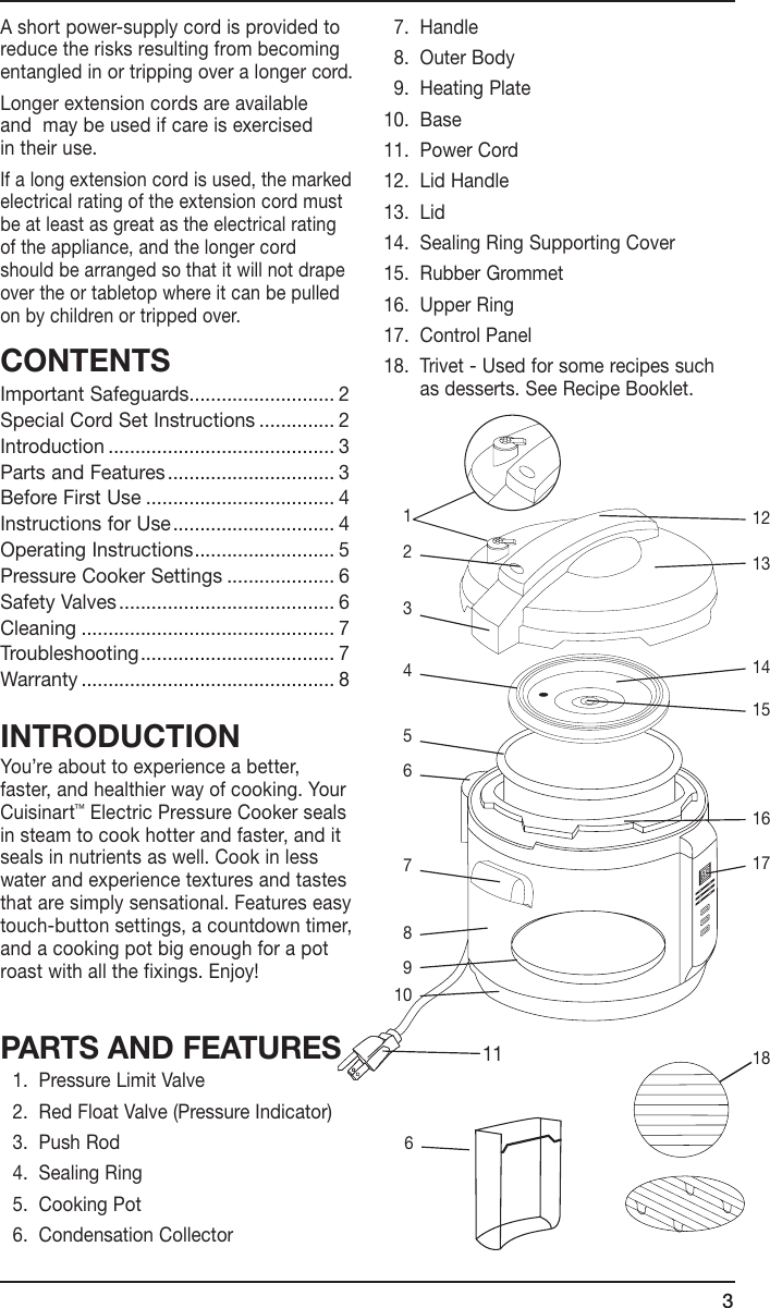 Cuisinart Electric Pressure Cooker Cpc 600A Users Manual 26677 IB