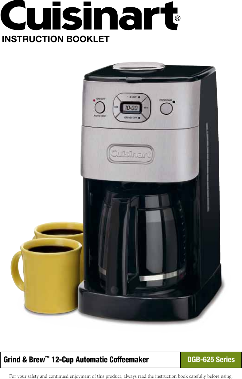 Page 1 of 12 - Cuisinart Cuisinart-Dgb-625-Users-Manual-  Cuisinart-dgb-625-users-manual