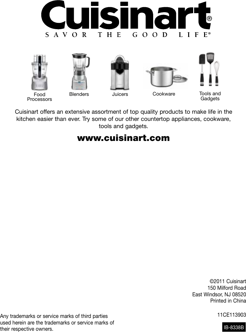 Page 12 of 12 - Cuisinart Cuisinart-Dgb-625-Users-Manual-  Cuisinart-dgb-625-users-manual