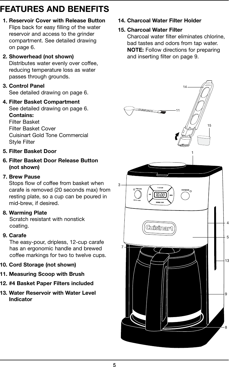 Page 5 of 12 - Cuisinart Cuisinart-Dgb-625-Users-Manual-  Cuisinart-dgb-625-users-manual