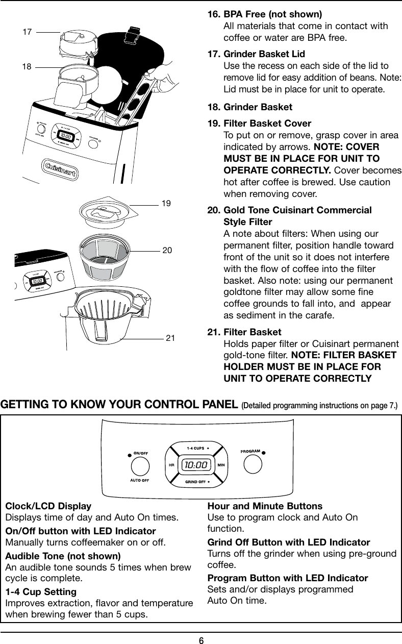 Page 6 of 12 - Cuisinart Cuisinart-Dgb-625-Users-Manual-  Cuisinart-dgb-625-users-manual
