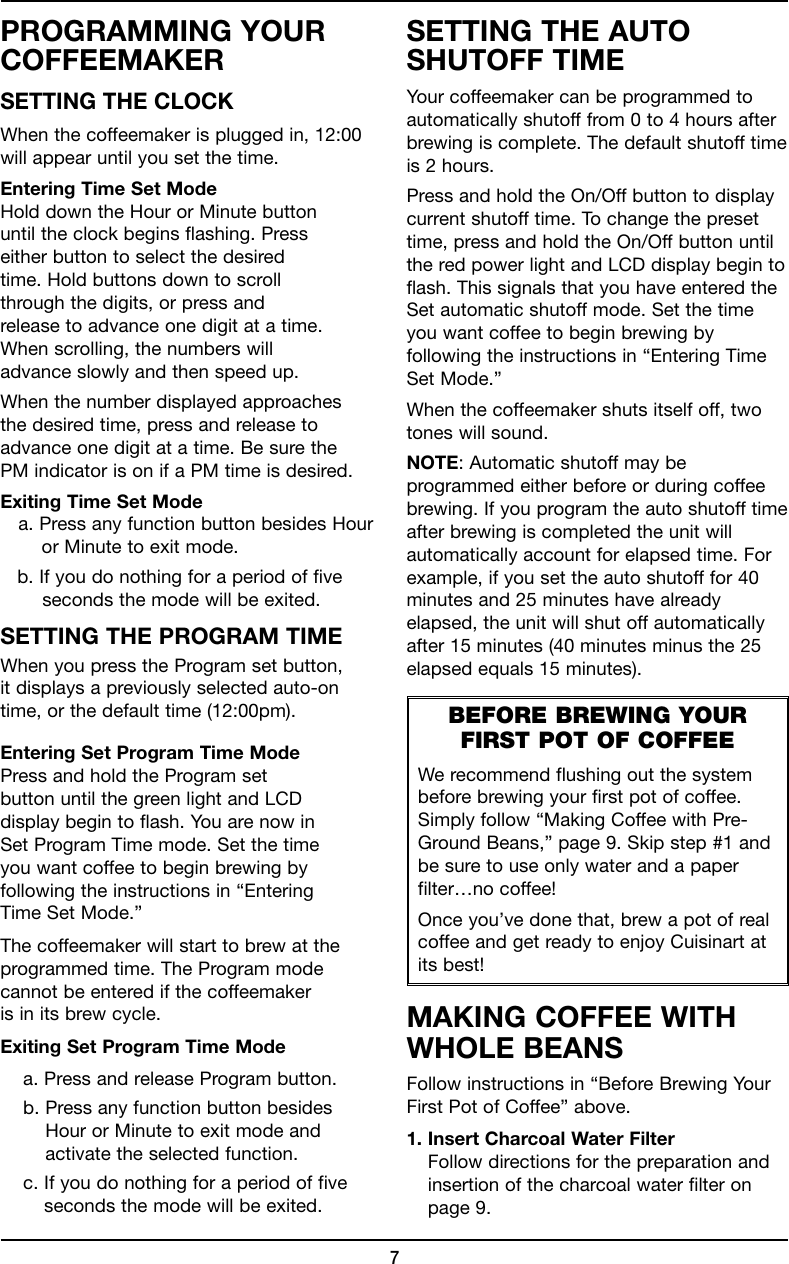 Page 7 of 12 - Cuisinart Cuisinart-Dgb-625-Users-Manual-  Cuisinart-dgb-625-users-manual