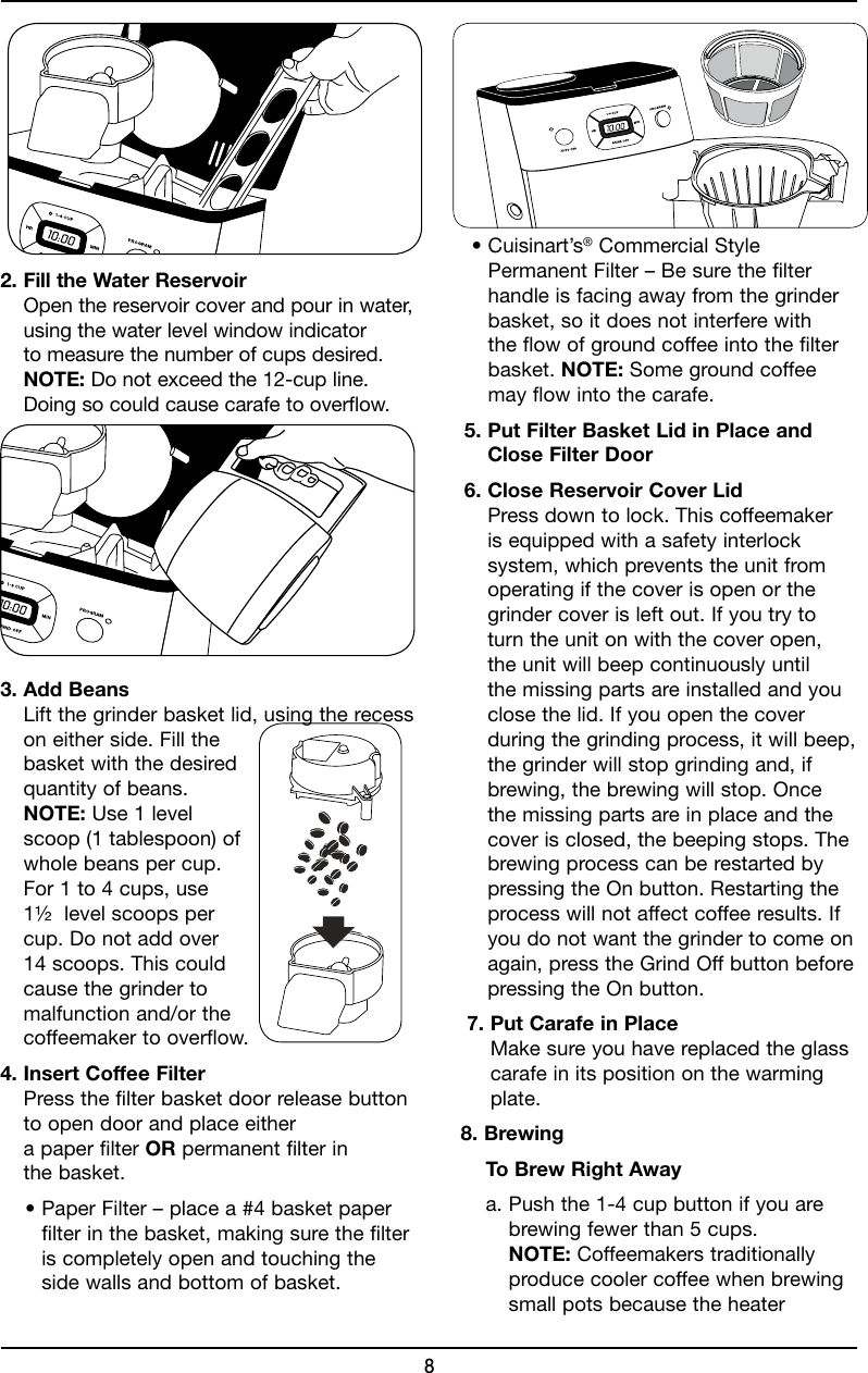 Page 8 of 12 - Cuisinart Cuisinart-Dgb-625-Users-Manual-  Cuisinart-dgb-625-users-manual