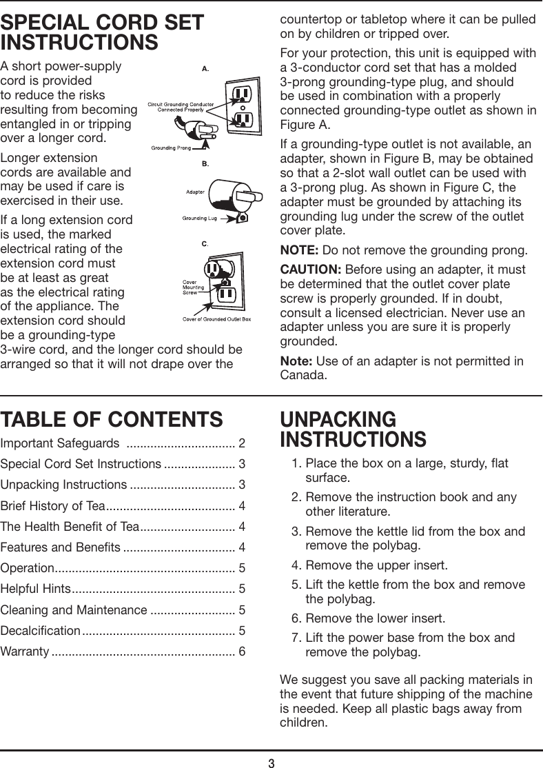 Page 3 of 9 - Cuisinart Cuisinart-Dk-17-Users-Manual-  Cuisinart-dk-17-users-manual