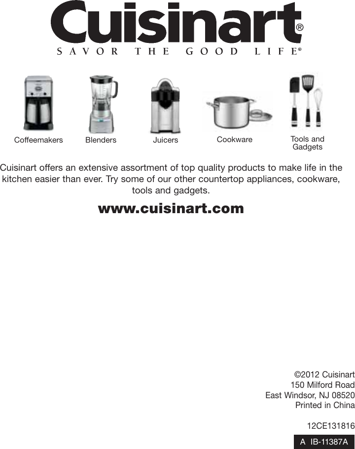 Page 8 of 9 - Cuisinart Cuisinart-Dk-17-Users-Manual-  Cuisinart-dk-17-users-manual