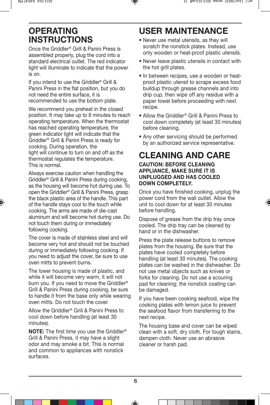 Page 6 of 8 - Cuisinart Cuisinart-Gr-11-Users-Manual-  Cuisinart-gr-11-users-manual