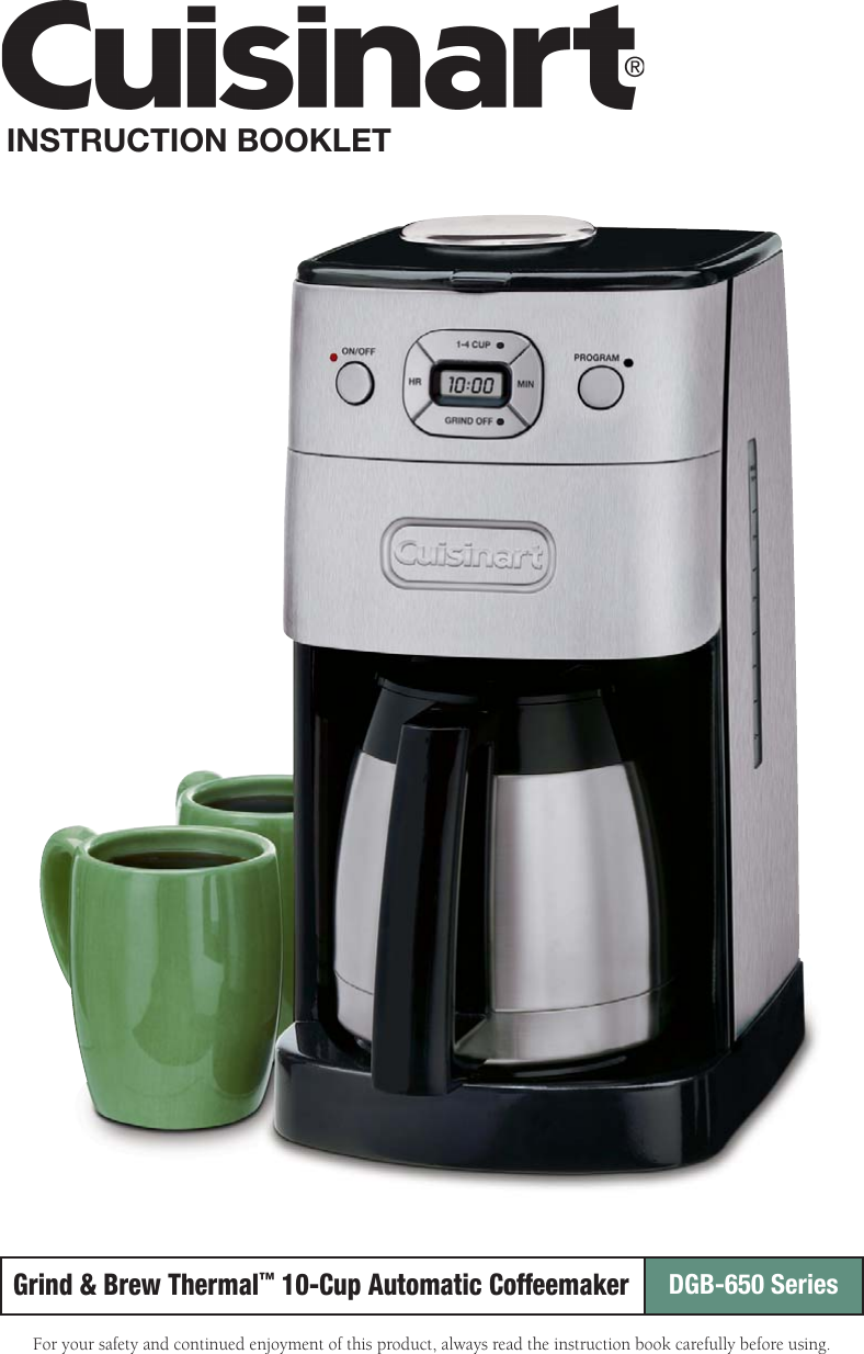 Cuisinart Grind And Brew Thermal Dgb 650 Users Manual 09CE17183_dgb650bc_ib