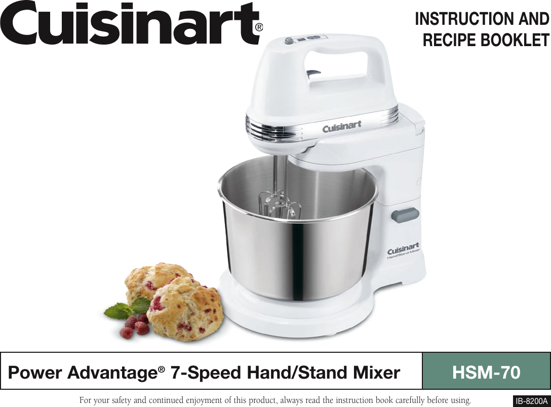 Page 1 of 7 - Cuisinart Cuisinart-Hsm-70-Users-Manual-  Cuisinart-hsm-70-users-manual
