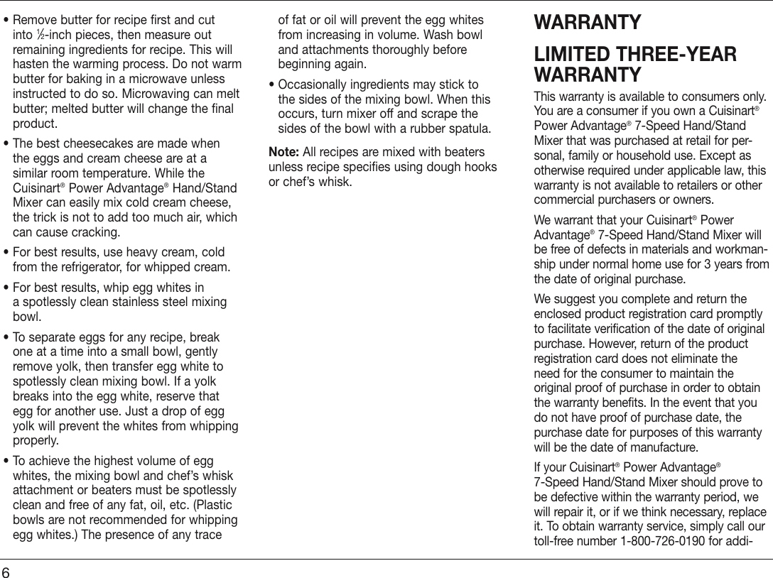 Page 6 of 7 - Cuisinart Cuisinart-Hsm-70-Users-Manual-  Cuisinart-hsm-70-users-manual