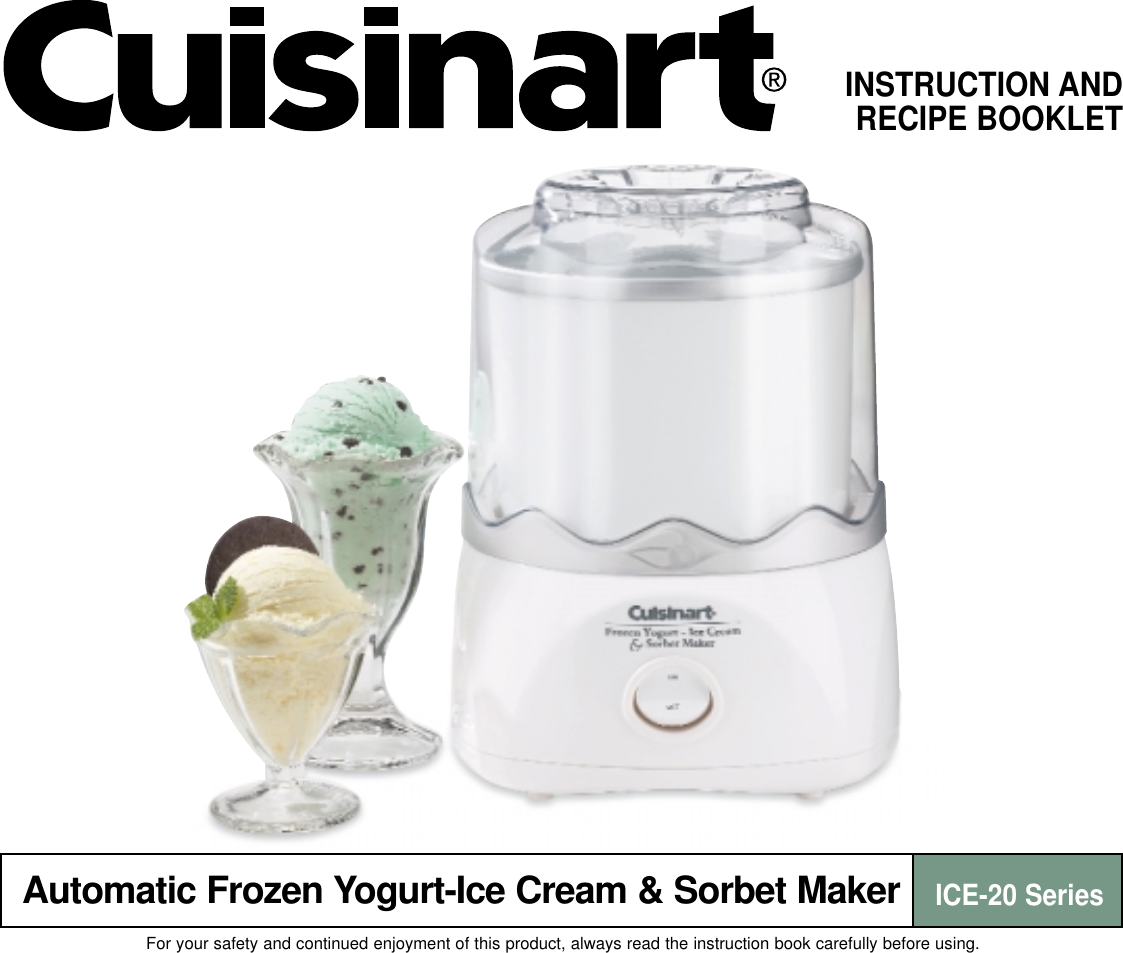 Cuisinart Ice 20 Series Users Manual