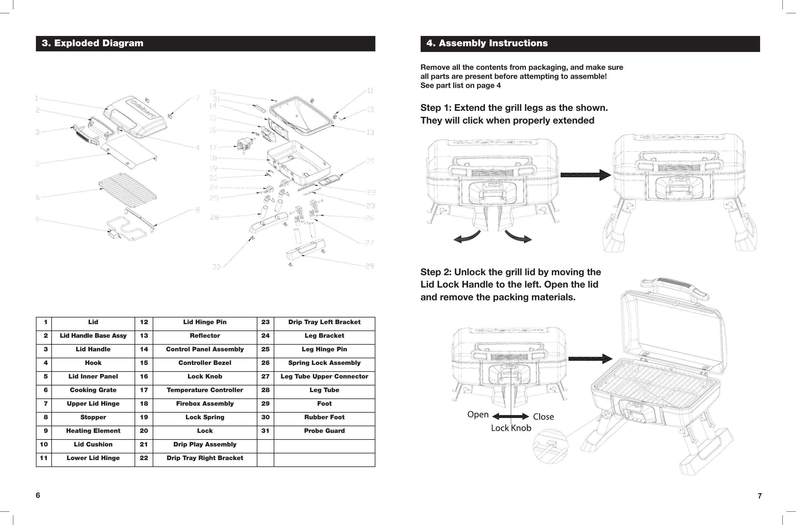 Page 4 of 7 - Cuisinart Cuisinart-Portable-Electric-Grill-Ceg-980T-Users-Manual- Cuisinart-portable-electric-grill-ceg-980t-users-manual