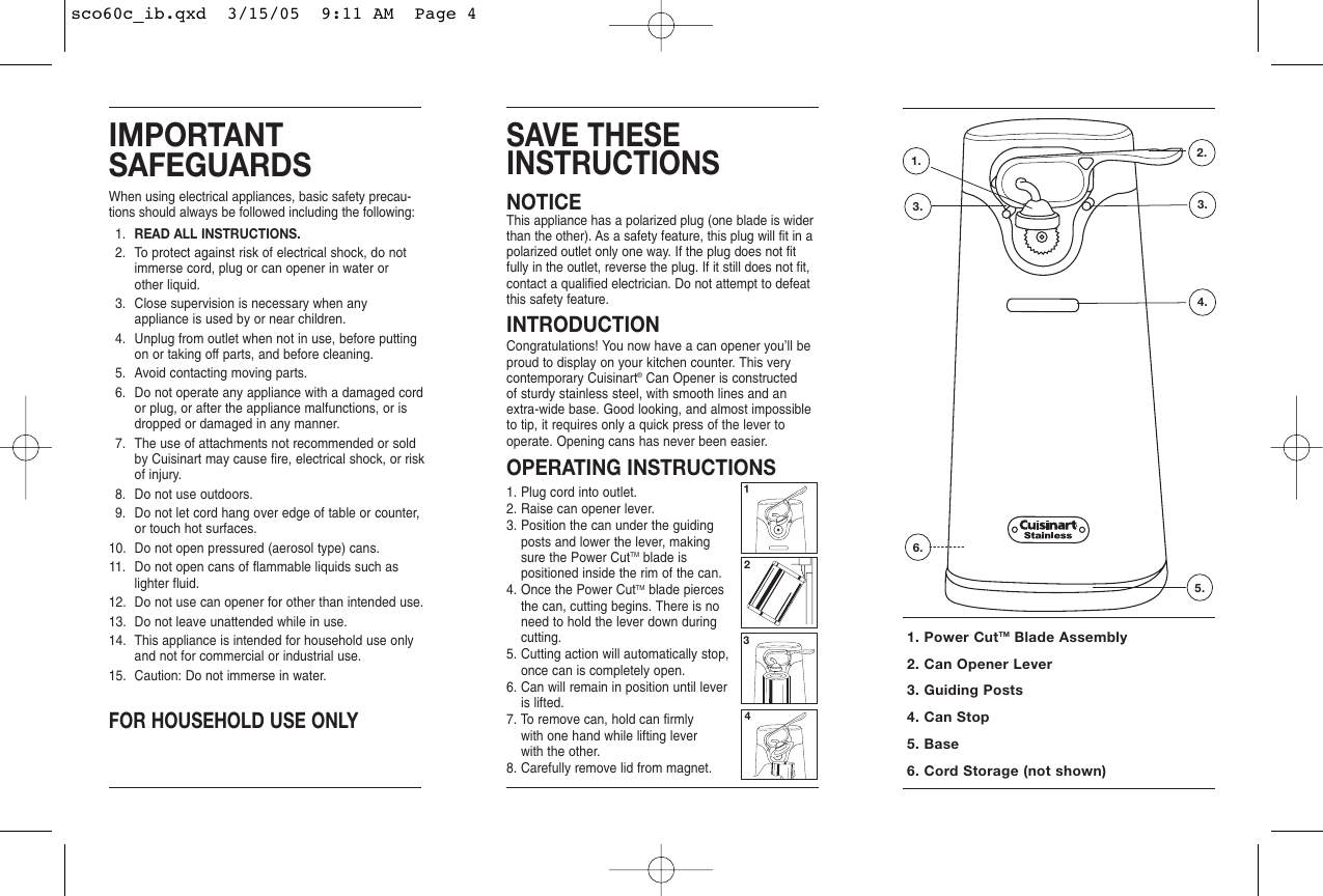 Page 2 of 4 - Cuisinart Cuisinart-Sco-60C-Users-Manual- Print Sco60c_ib  Cuisinart-sco-60c-users-manual