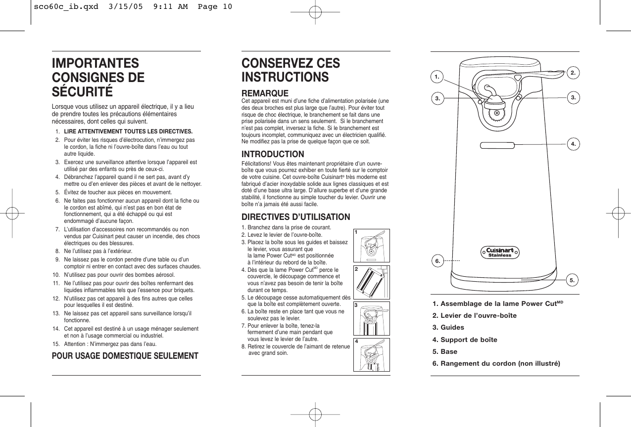 Page 4 of 4 - Cuisinart Cuisinart-Sco-60C-Users-Manual- Print Sco60c_ib  Cuisinart-sco-60c-users-manual